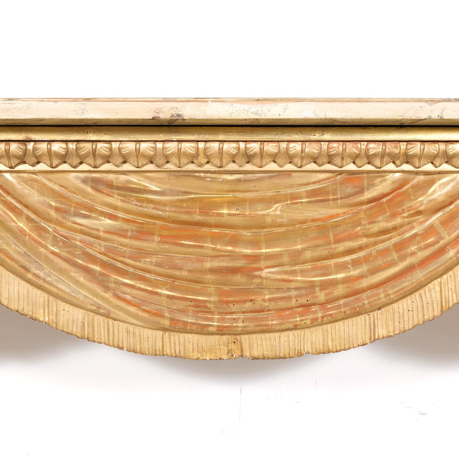 Large Italian Painted and Parcel Gilt Wall Mount Console Table