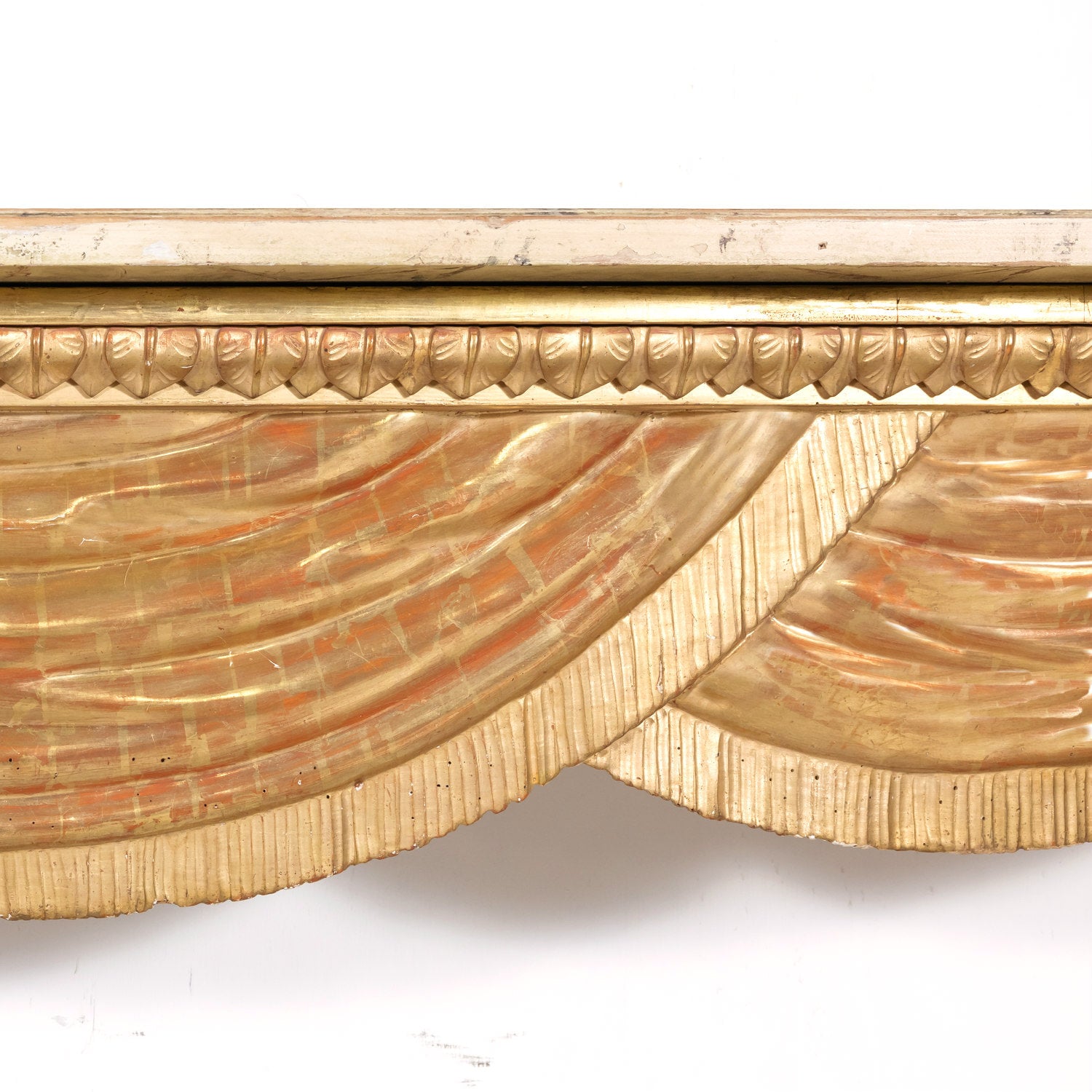 Large Italian Painted and Parcel Gilt Wall Mount Console Table