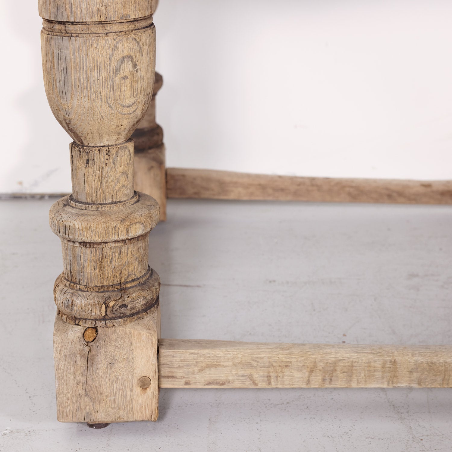 18th Century Carved Bleached Oak French Louis XIII Style Monastery Table from Normandy