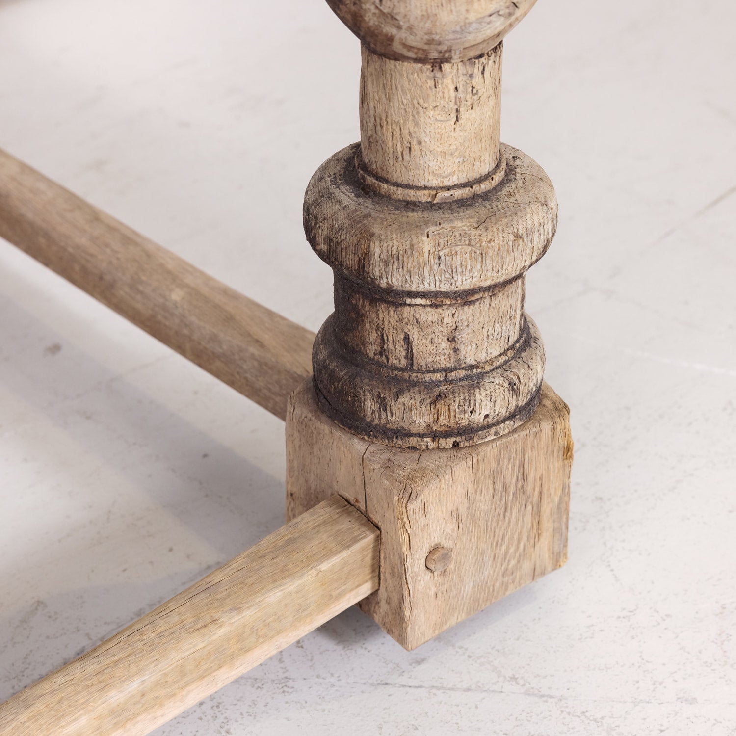 18th Century Carved Bleached Oak French Louis XIII Style Monastery Table from Normandy