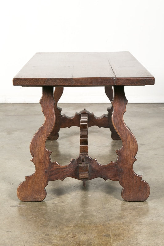 Antique Spanish Colonial Style Oak Coffee Table 