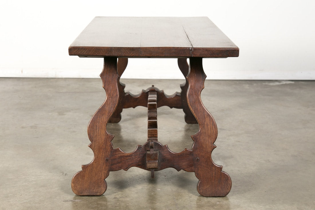 Antique Spanish Colonial Style Oak Coffee Table 