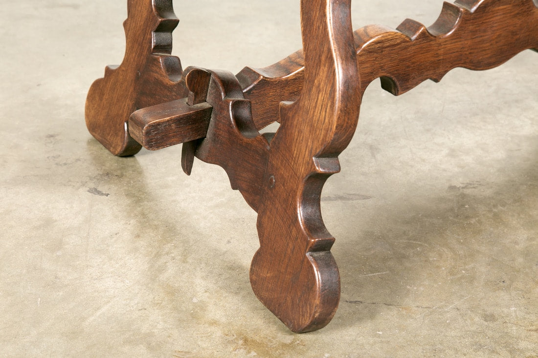 Antique Spanish Colonial Style Oak Coffee Table 