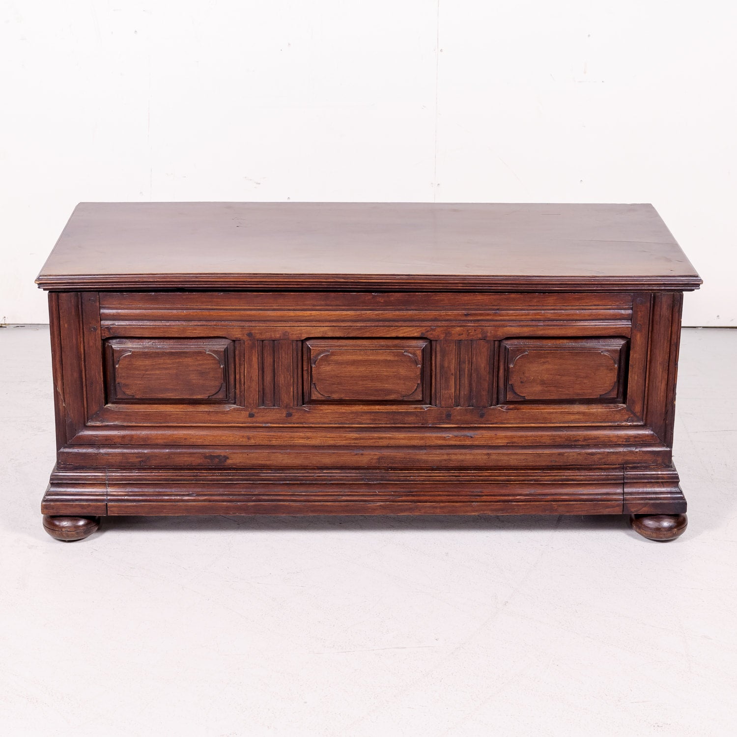 19th Century French Louis XIV Style Carved Walnut Coffer or Trunk