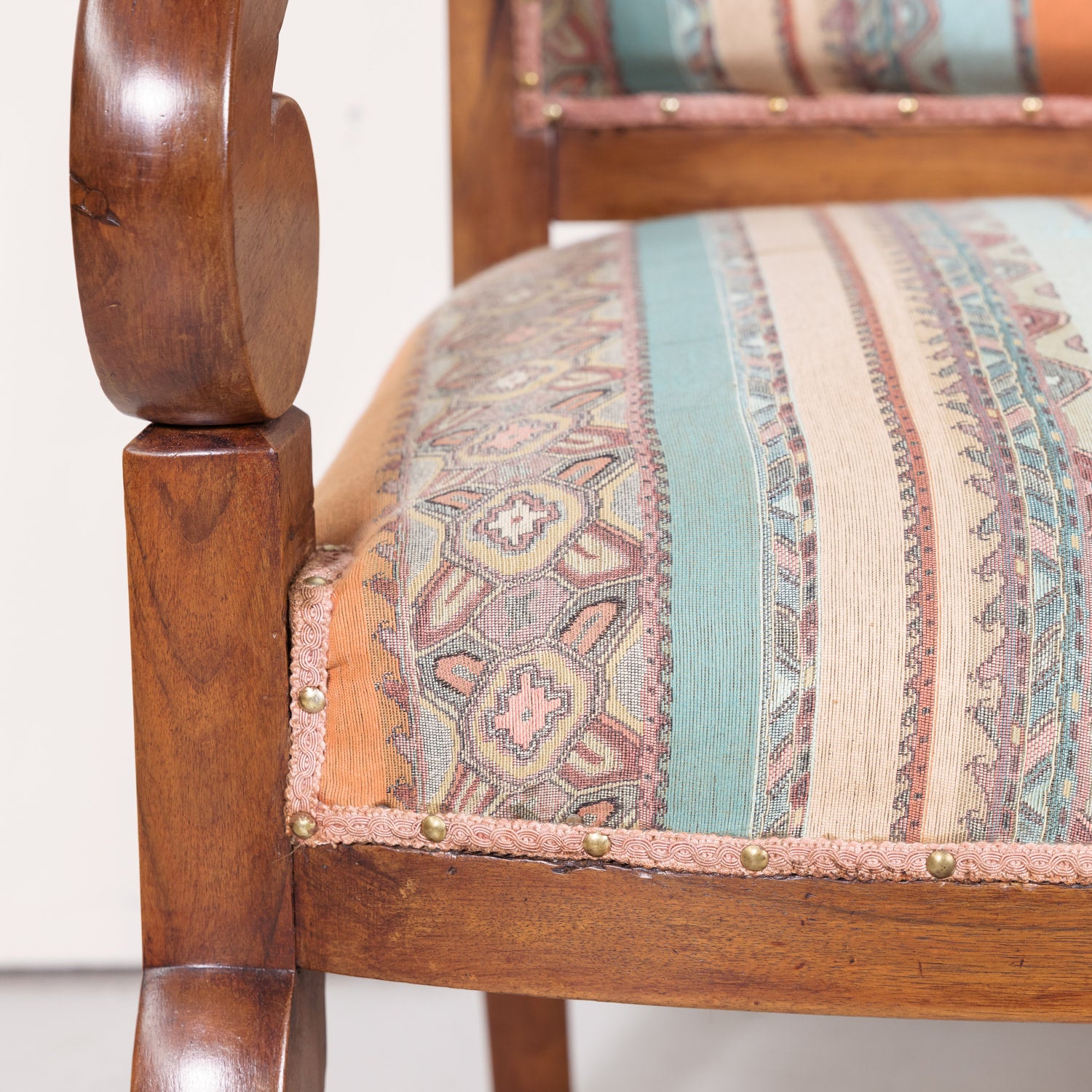 19th Century French Restauration Period Walnut Settee or Bench