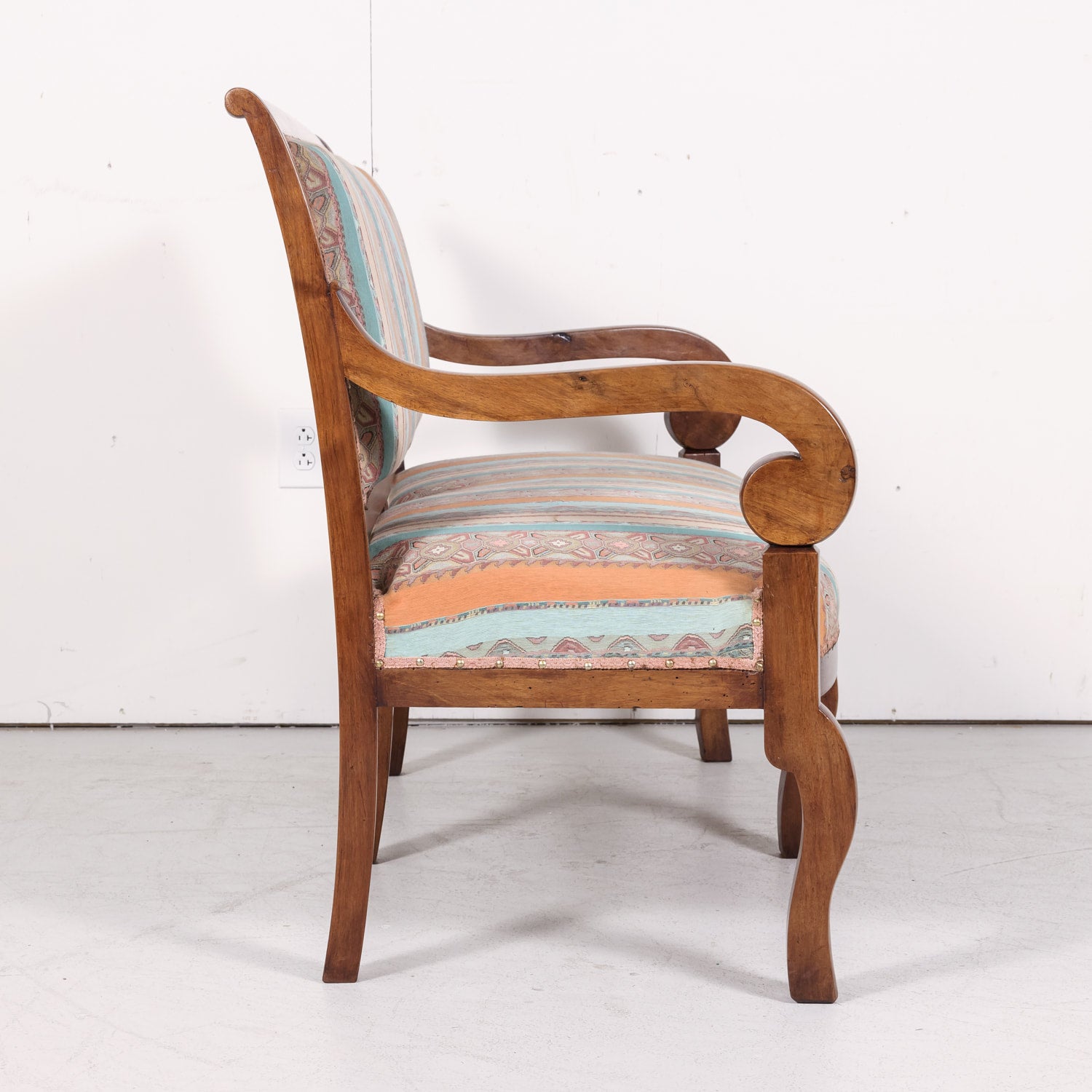 19th Century French Restauration Period Walnut Settee or Bench