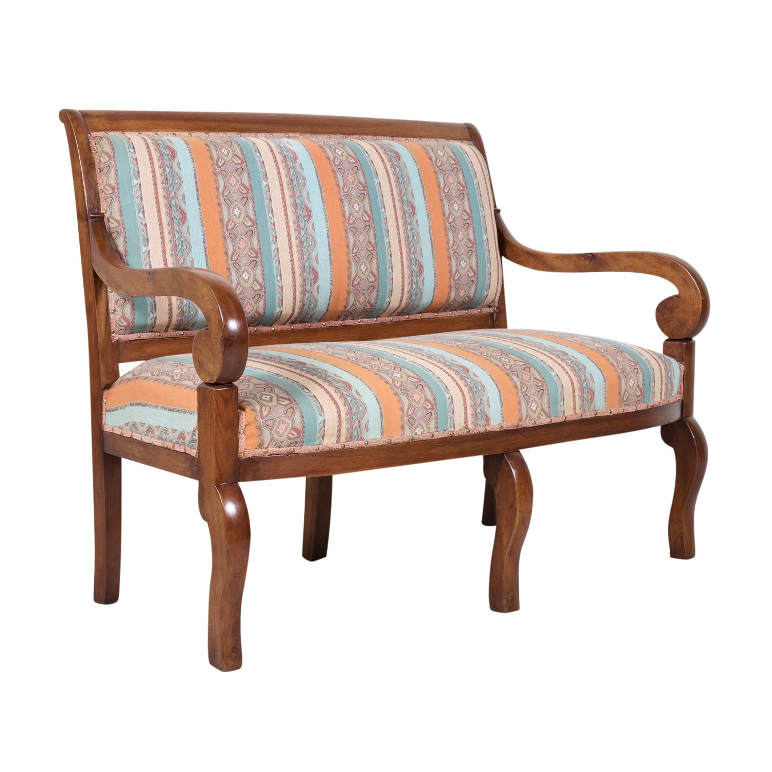 19th Century French Restauration Period Walnut Settee or Bench