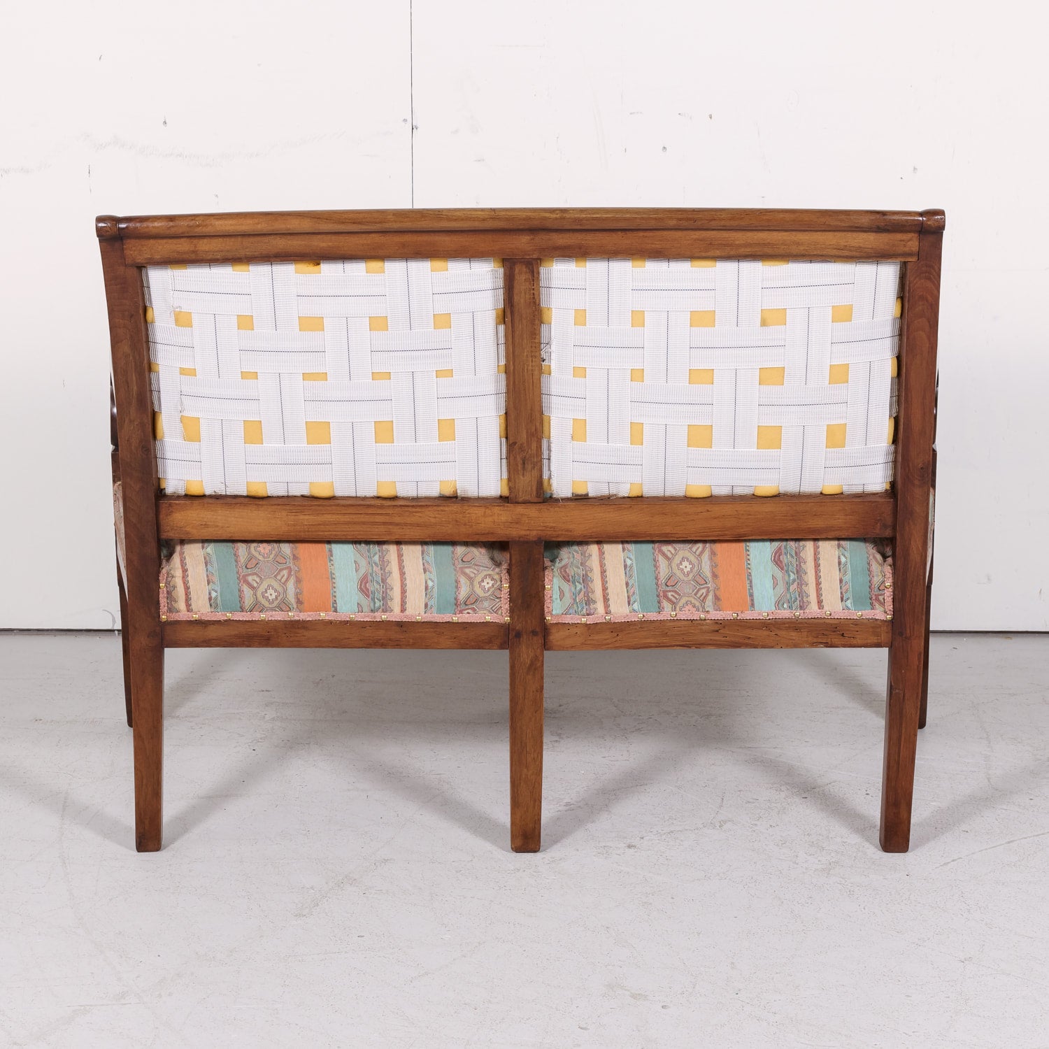 19th Century French Restauration Period Walnut Settee or Bench