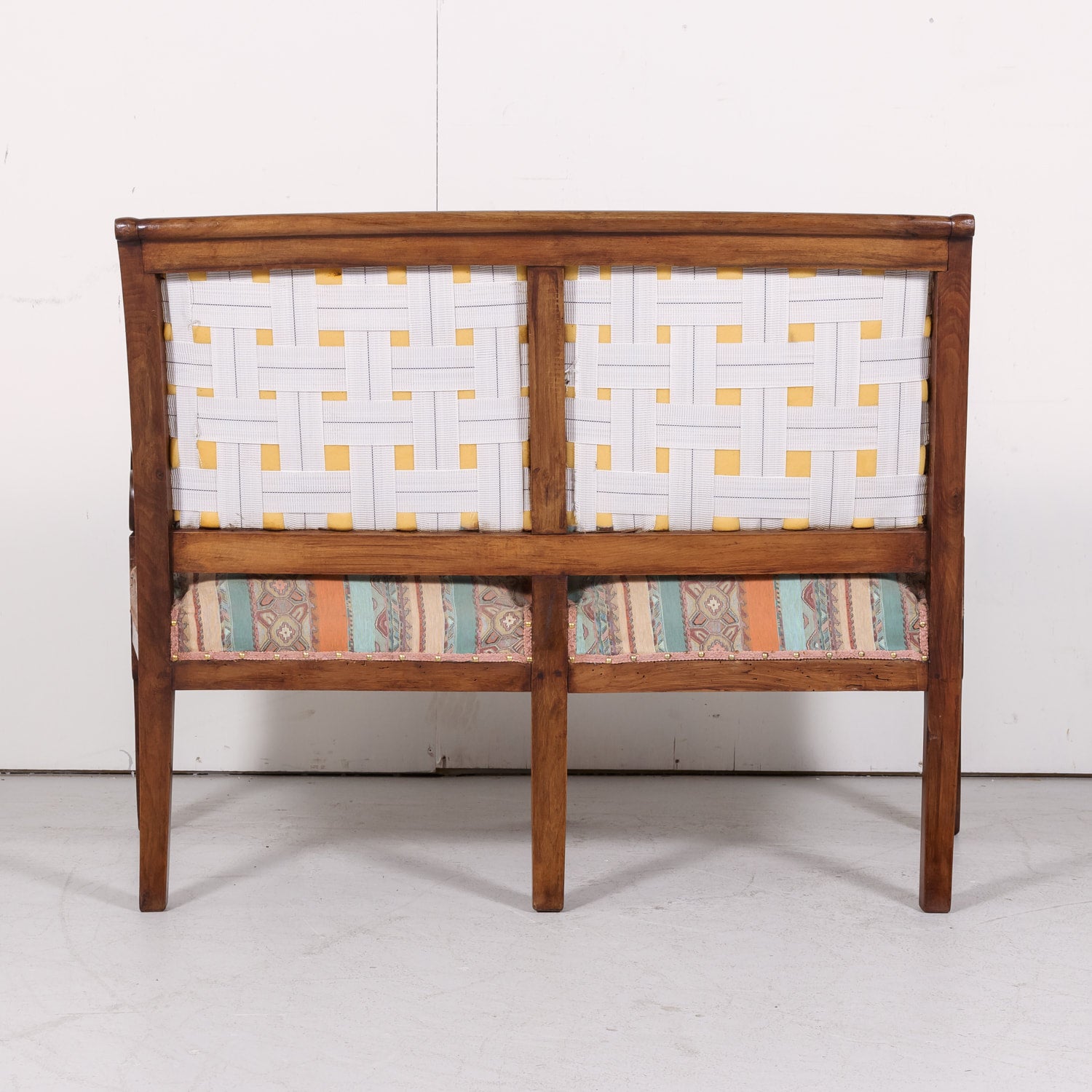 19th Century French Restauration Period Walnut Settee or Bench