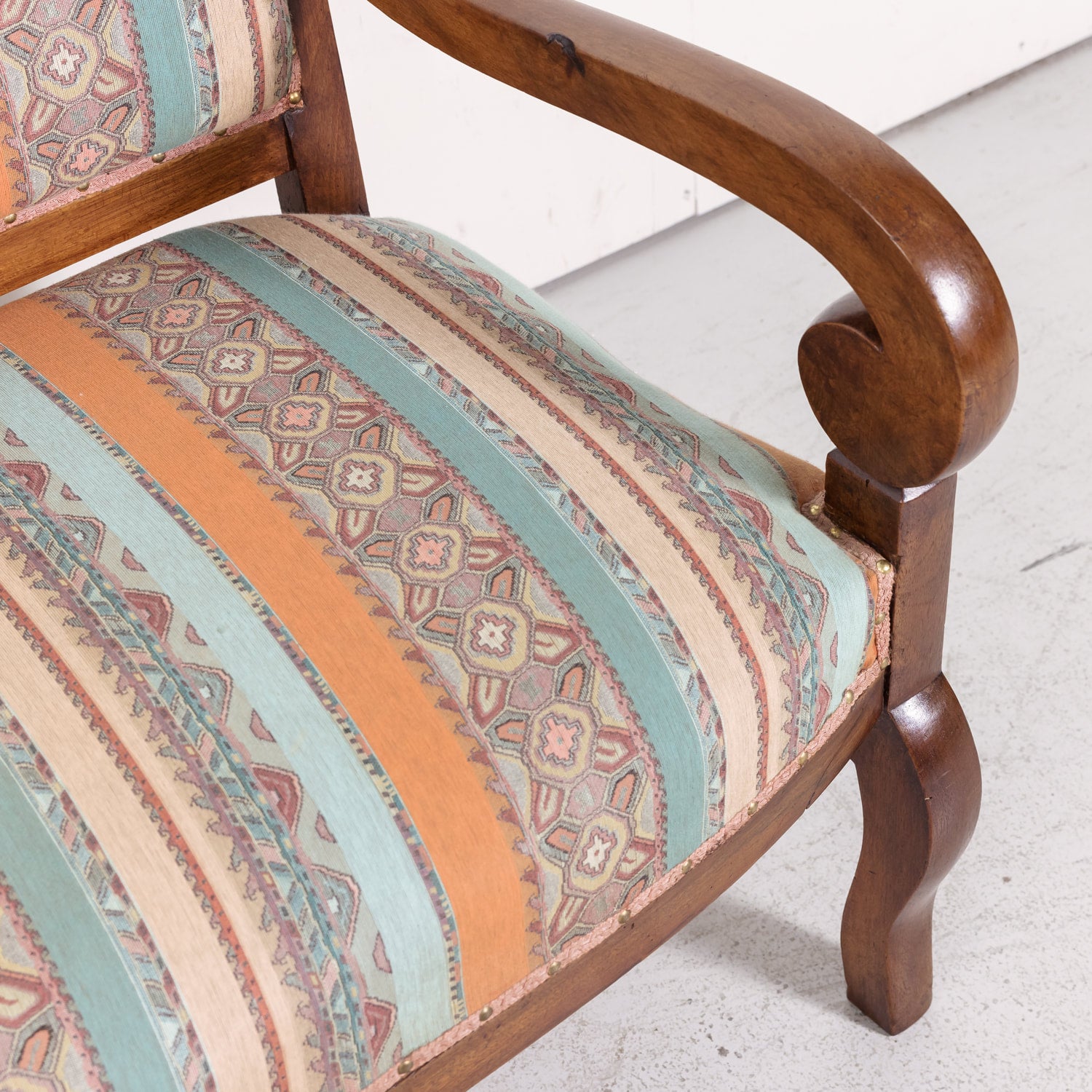 19th Century French Restauration Period Walnut Settee or Bench