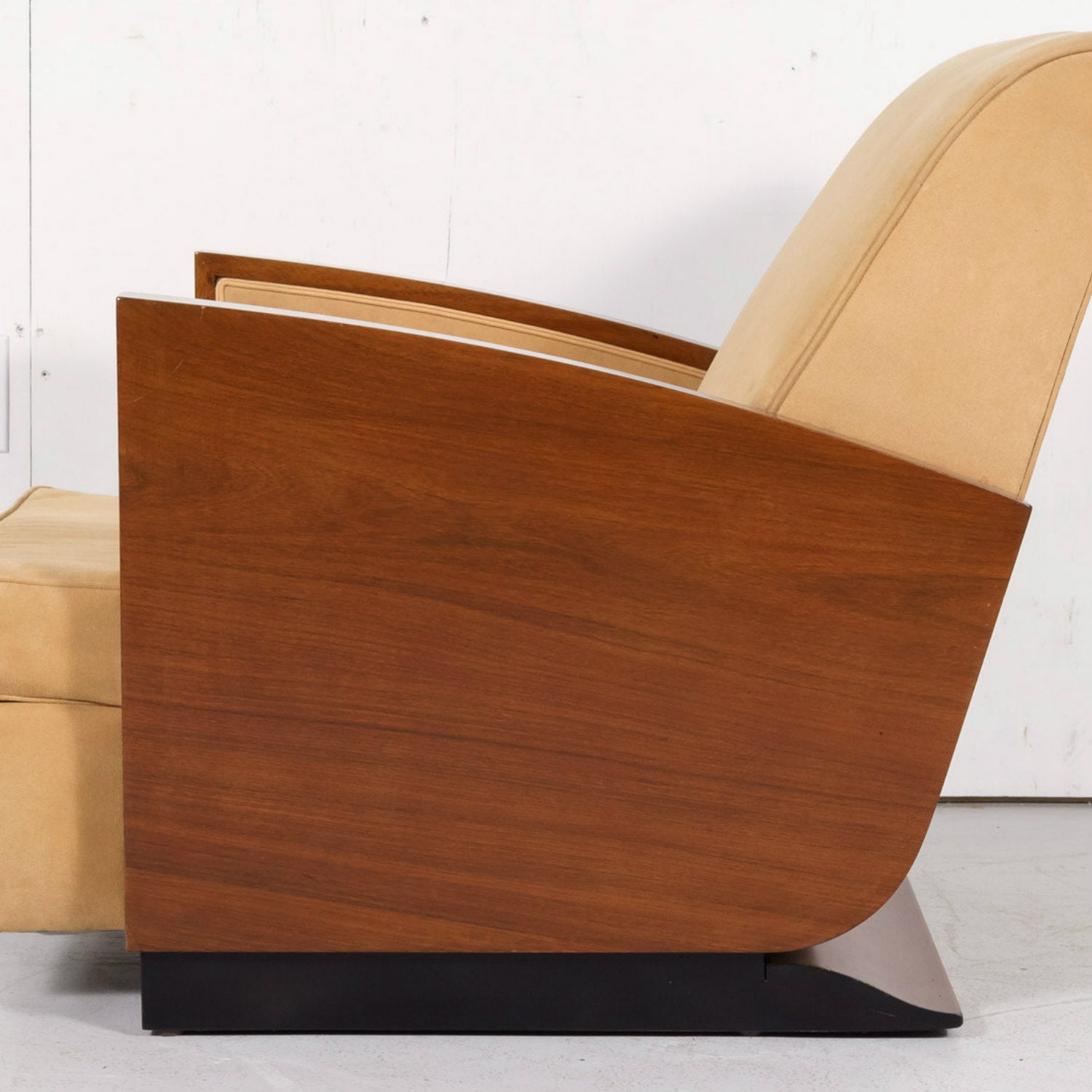 1930s French Art Deco Period Walnut Armchair or Lounge Chair