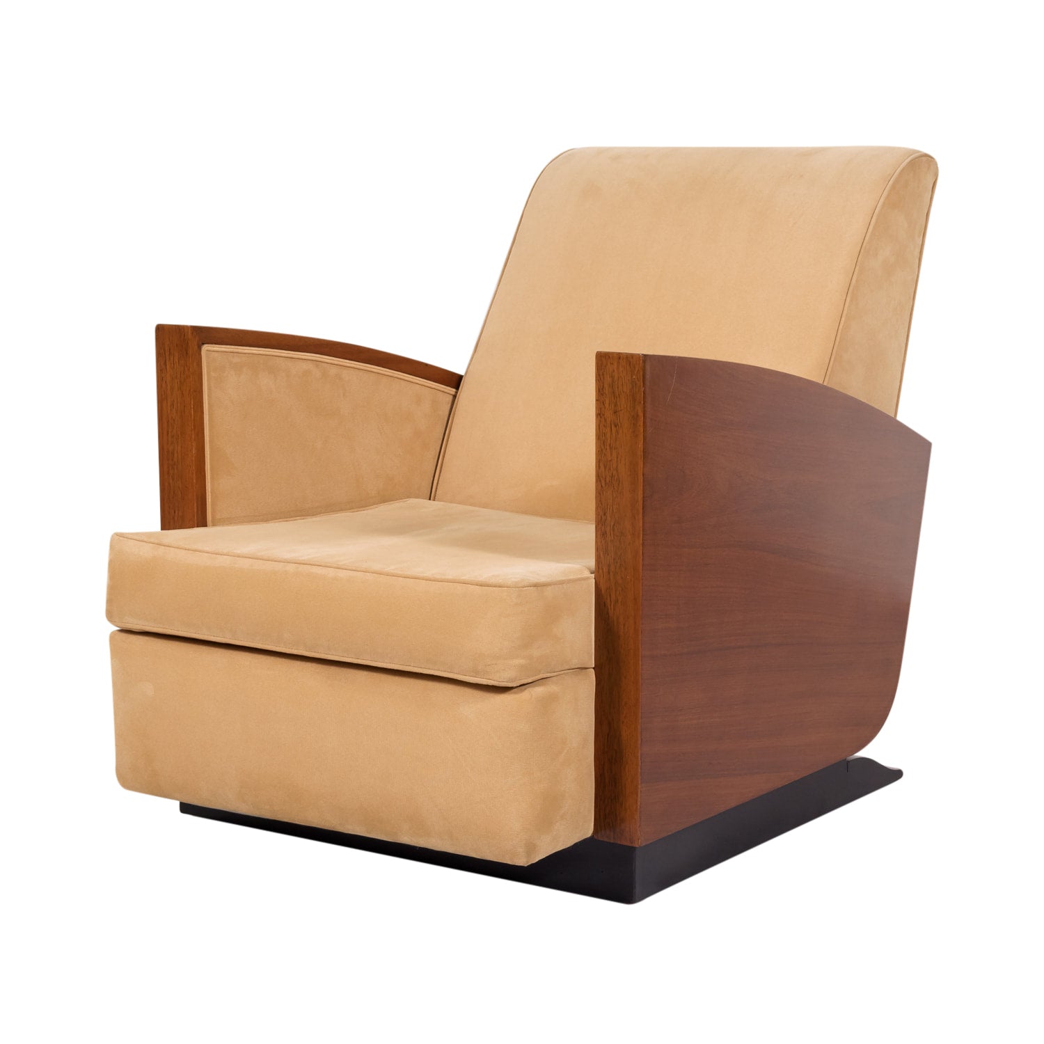 1930s French Art Deco Period Walnut Armchair or Lounge Chair