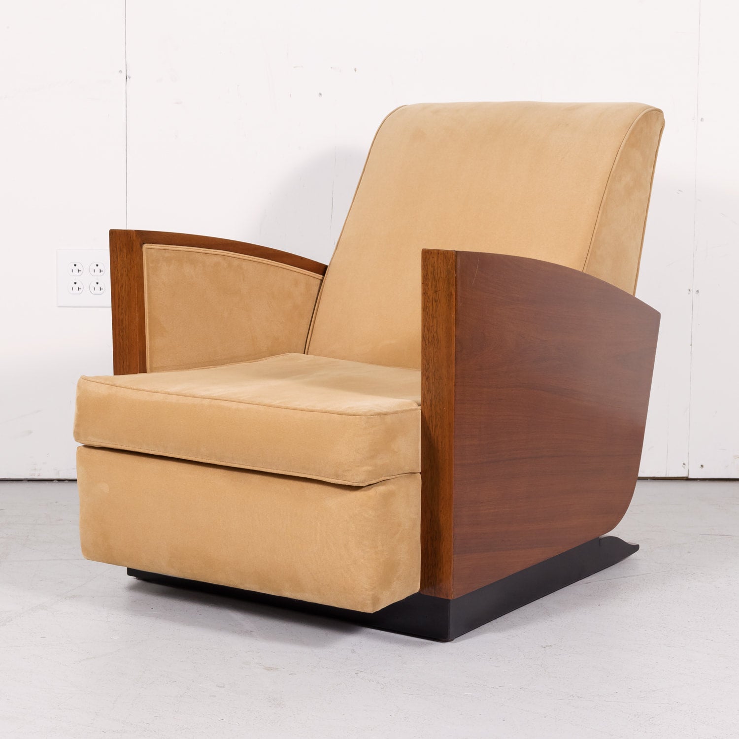 1930s French Art Deco Period Walnut Armchair or Lounge Chair