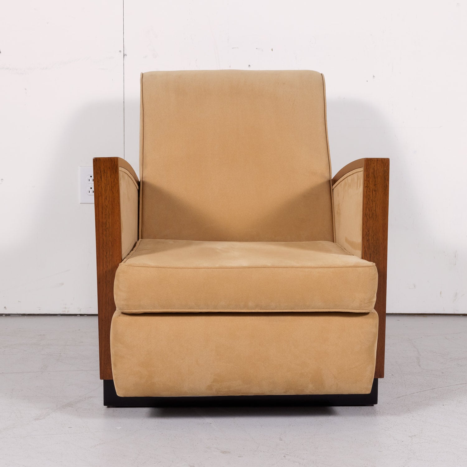 1930s French Art Deco Period Walnut Armchair or Lounge Chair