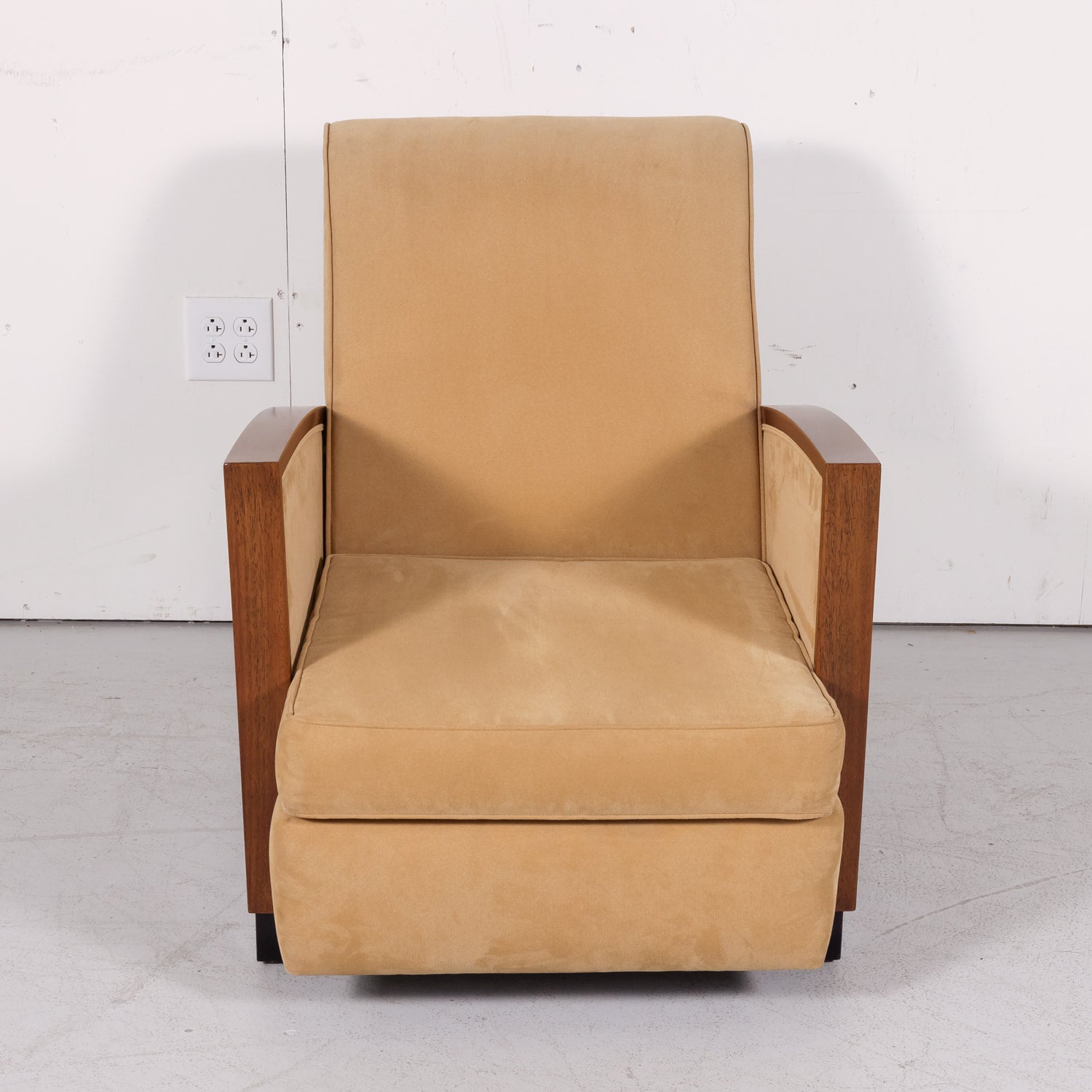 1930s French Art Deco Period Walnut Armchair or Lounge Chair