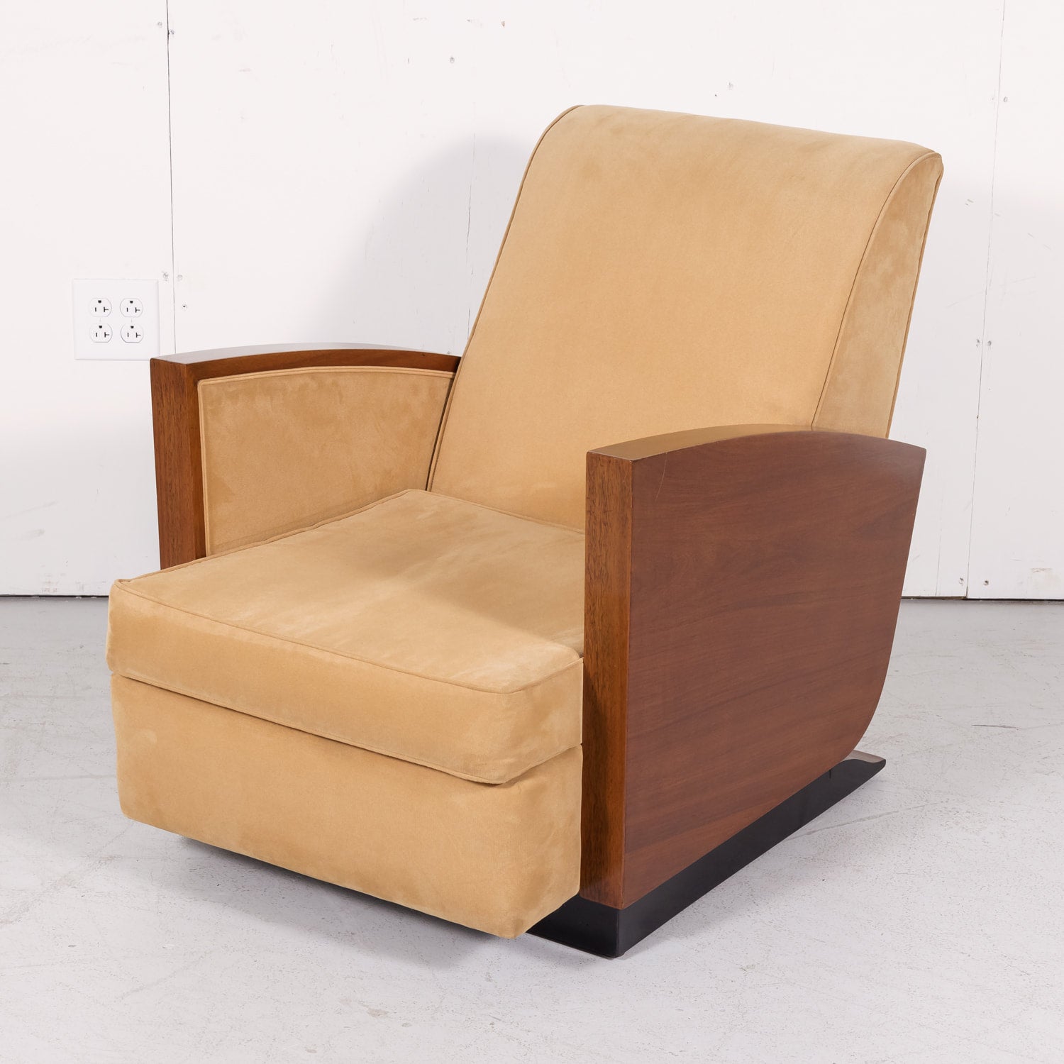 1930s French Art Deco Period Walnut Armchair or Lounge Chair
