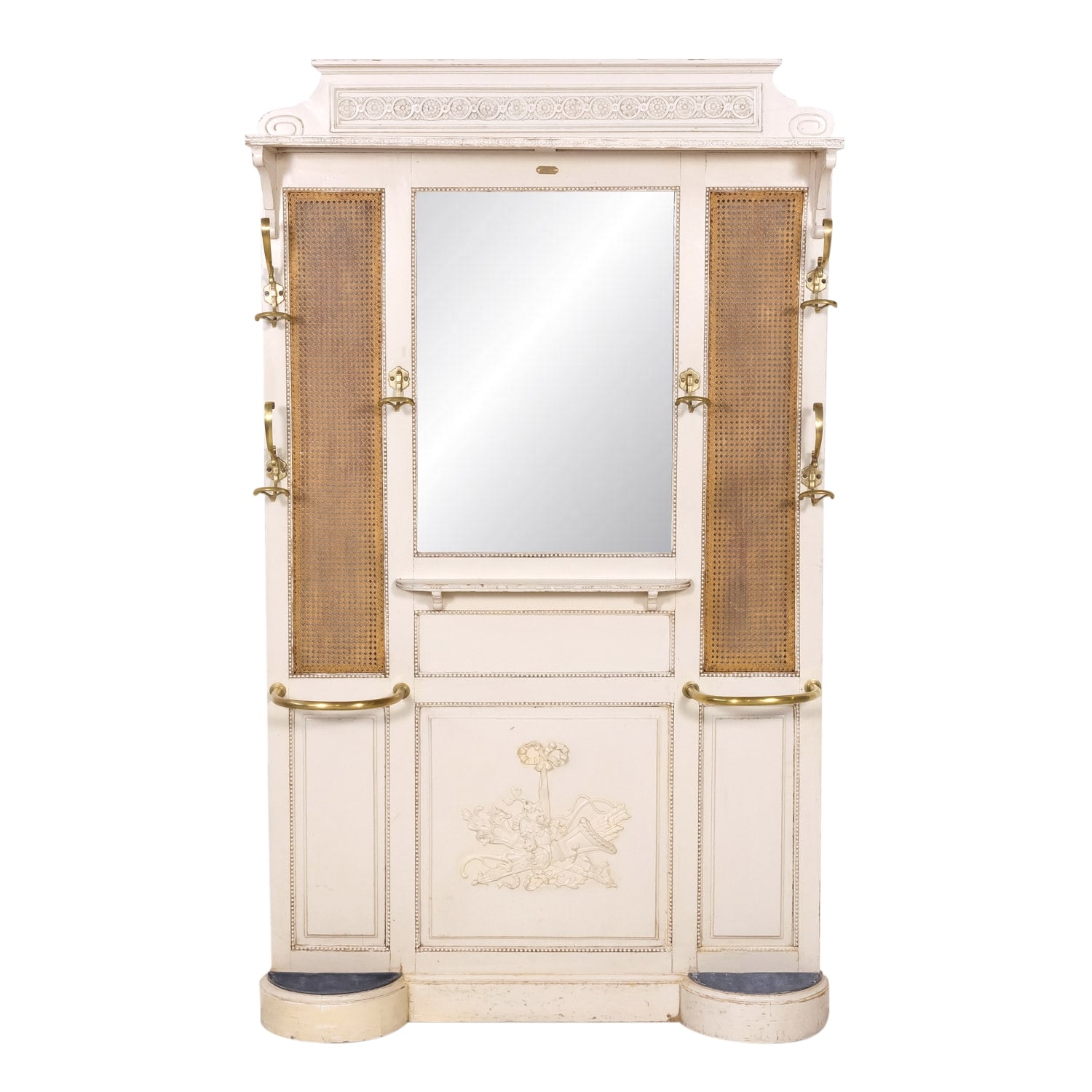 Early 20th Century French Louis XVI Style Carved and Painted Hall Tree by Louis Chambry