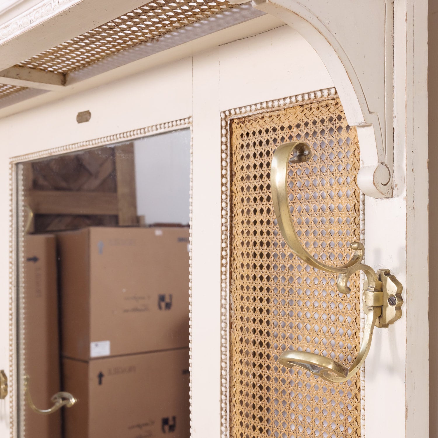 Early 20th Century French Louis XVI Style Carved and Painted Hall Tree by Louis Chambry