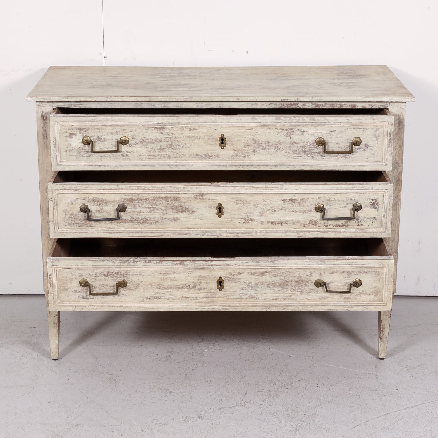 Early 19th Century French Painted Louis XVI Style Three-Drawer Commode