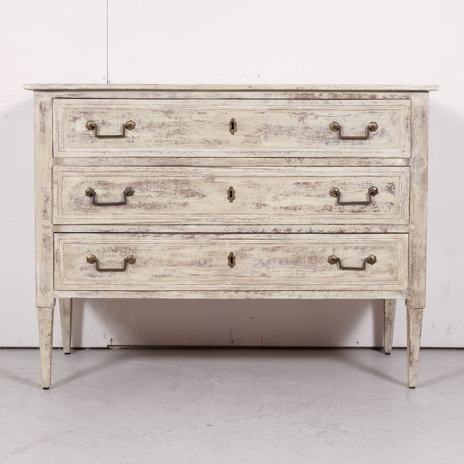 Early 19th Century French Painted Louis XVI Style Three-Drawer Commode