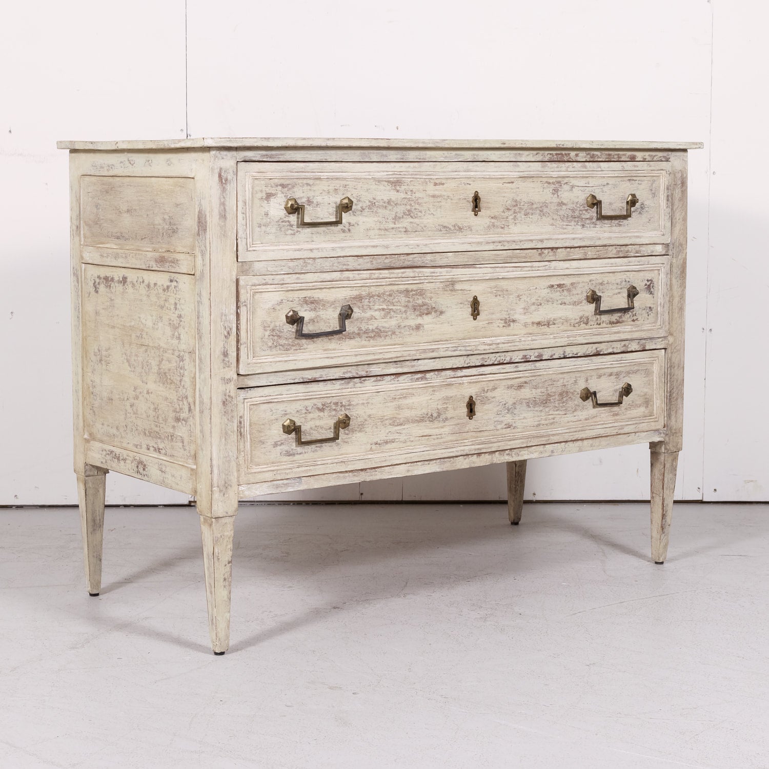 Early 19th Century French Painted Louis XVI Style Three-Drawer Commode