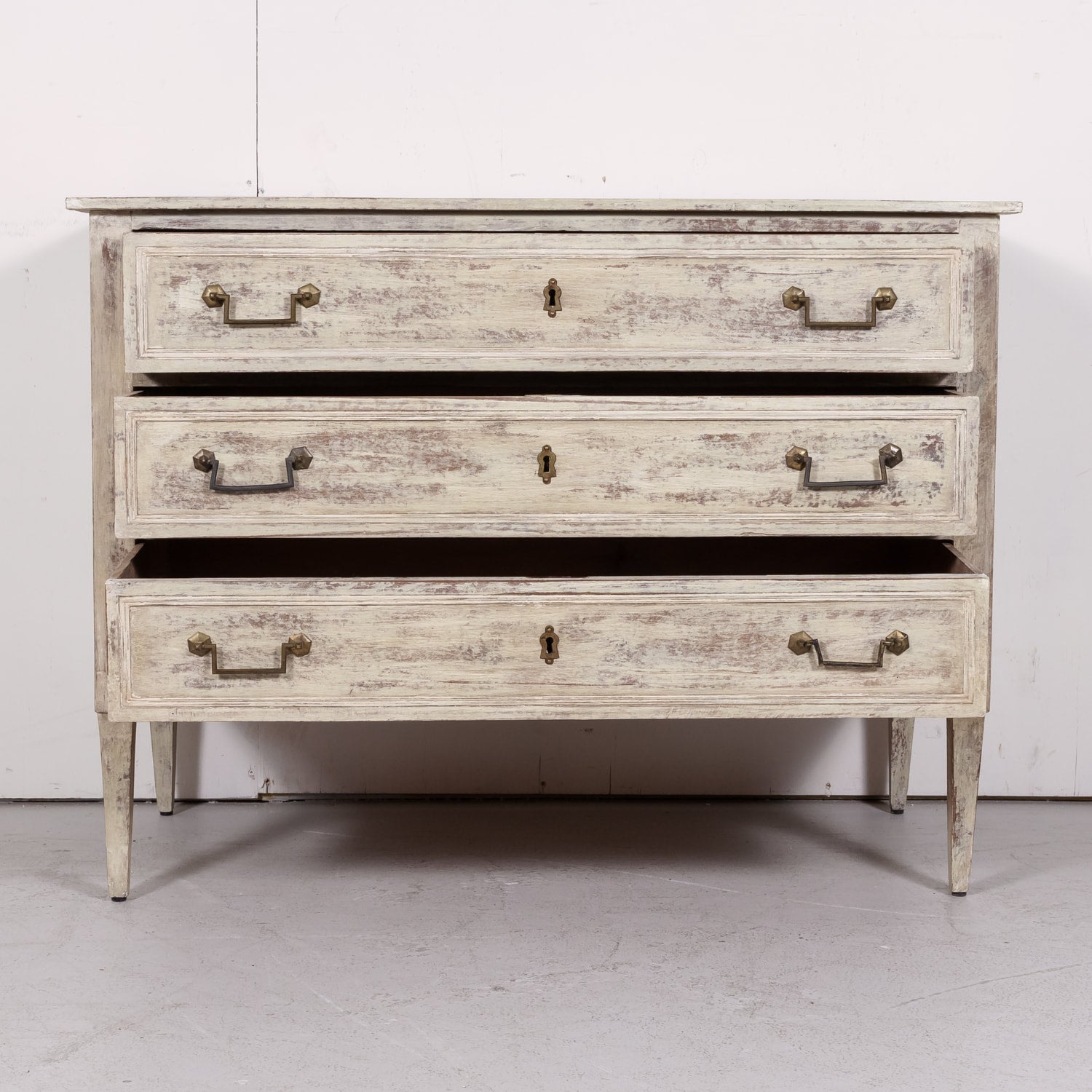 Early 19th Century French Painted Louis XVI Style Three-Drawer Commode