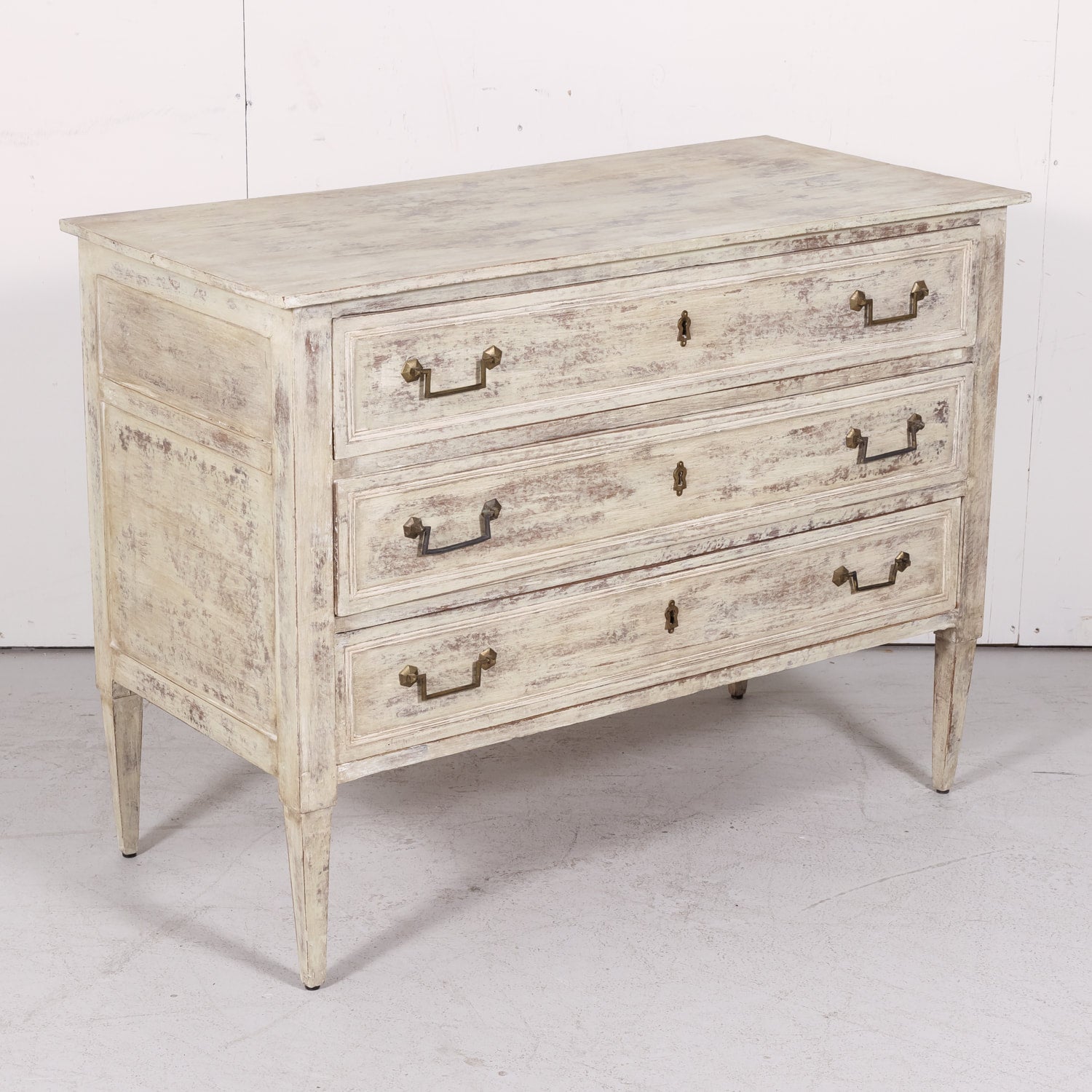 Early 19th Century French Painted Louis XVI Style Three-Drawer Commode