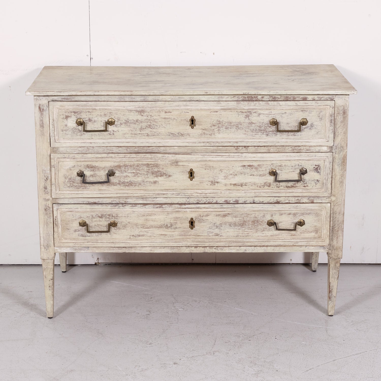 Early 19th Century French Painted Louis XVI Style Three-Drawer Commode