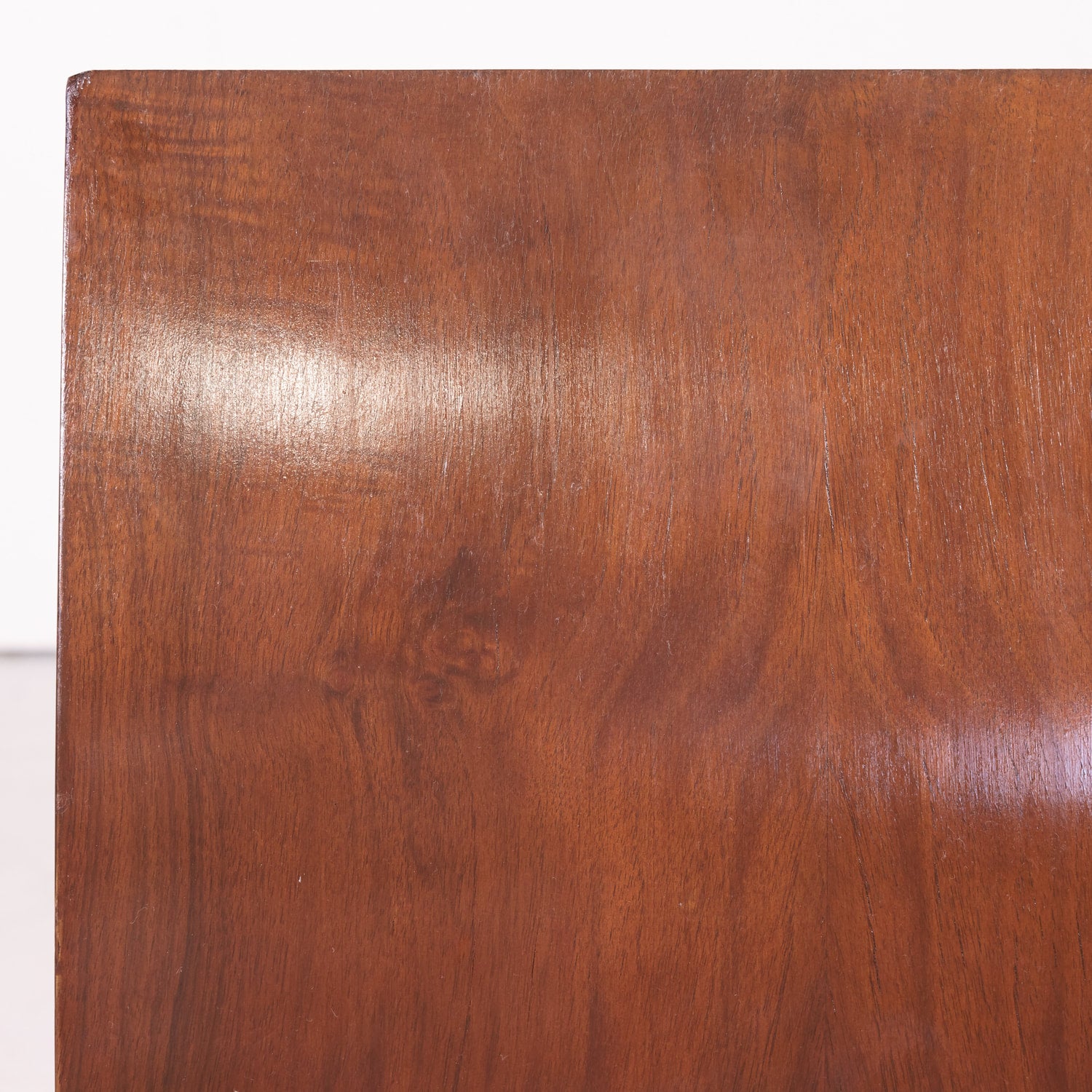 Set of 6 French Art Deco Period Leather and Walnut Side Dining Chairs