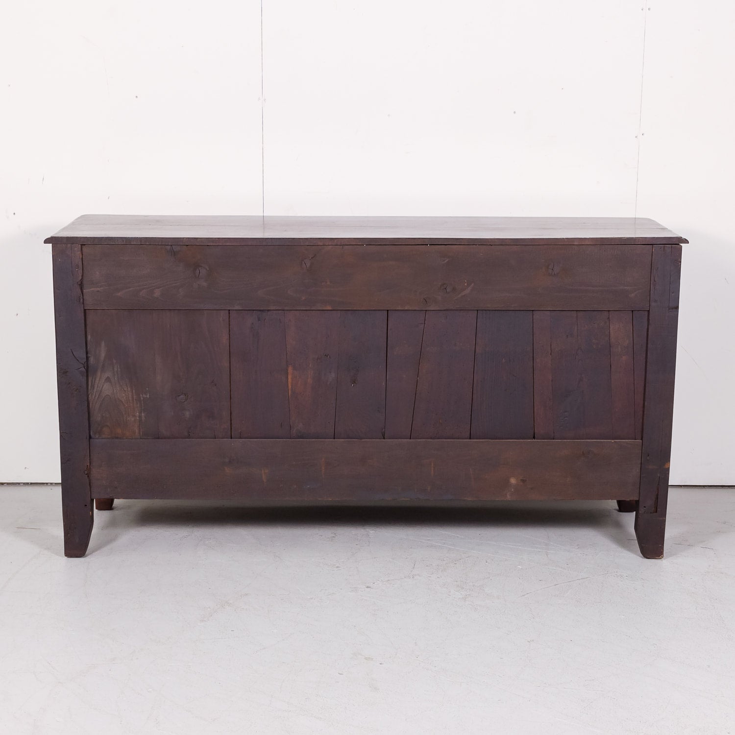 19th Century French Country Louis XV Style Walnut Buffet with Center Drawers