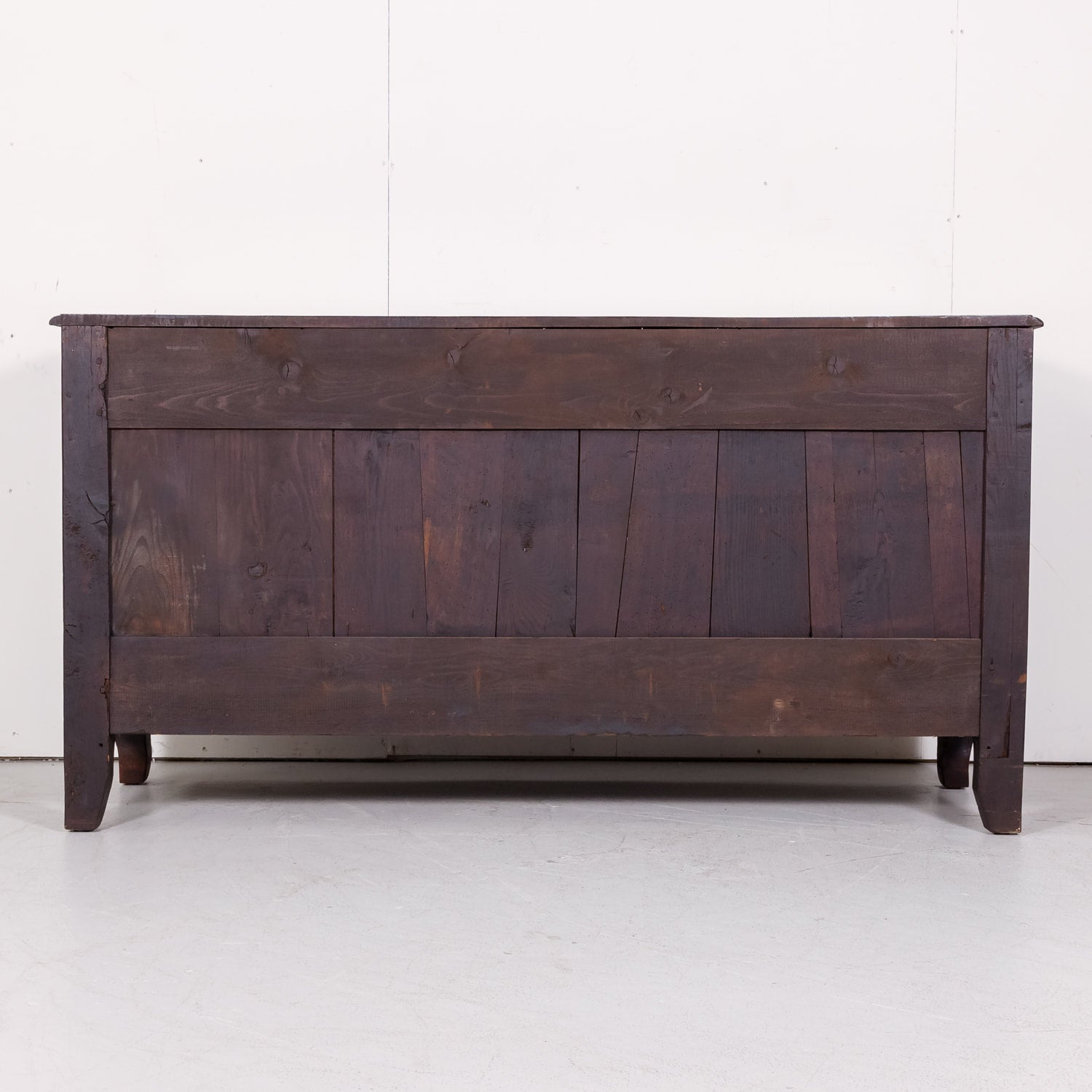 19th Century French Country Louis XV Style Walnut Buffet with Center Drawers