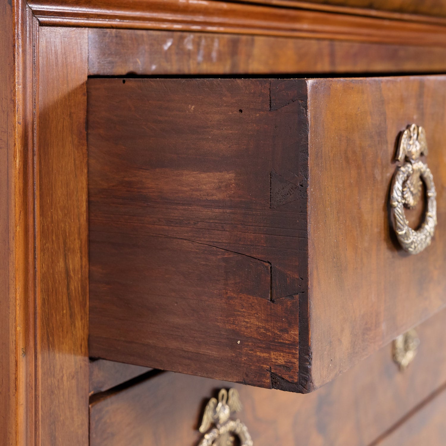 19th Century French Louis Philippe Period Walnut Commode with Bookmatched Burled Walnut Front