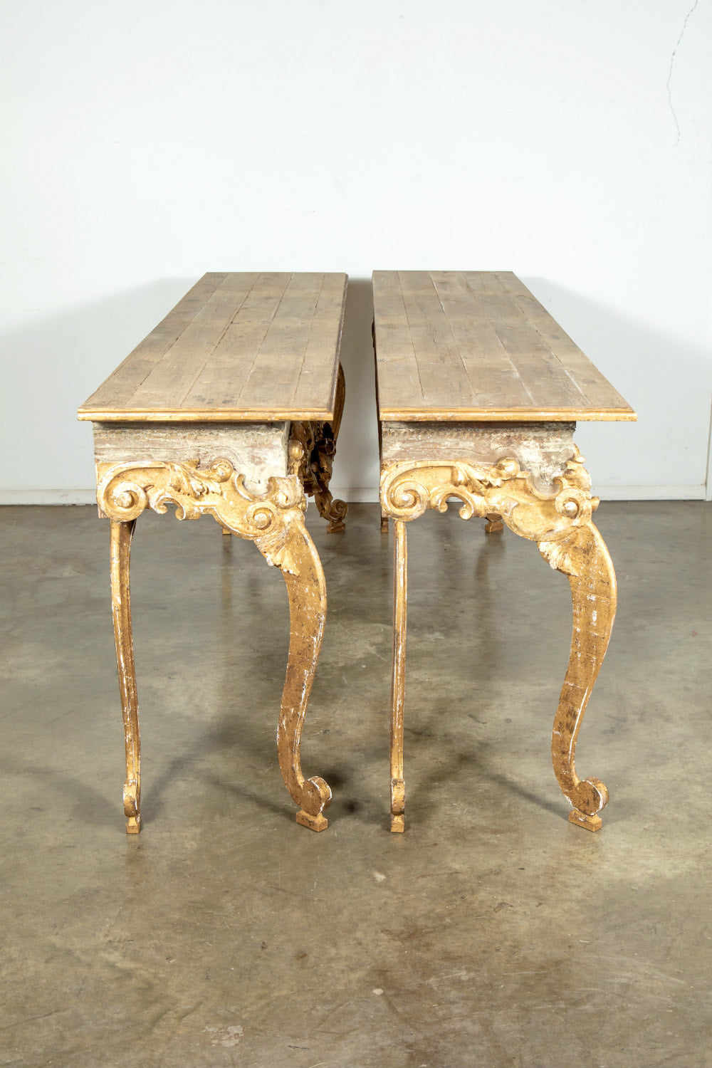 French Baroque Style Painted and Parcel Gilt Fragment Console Table