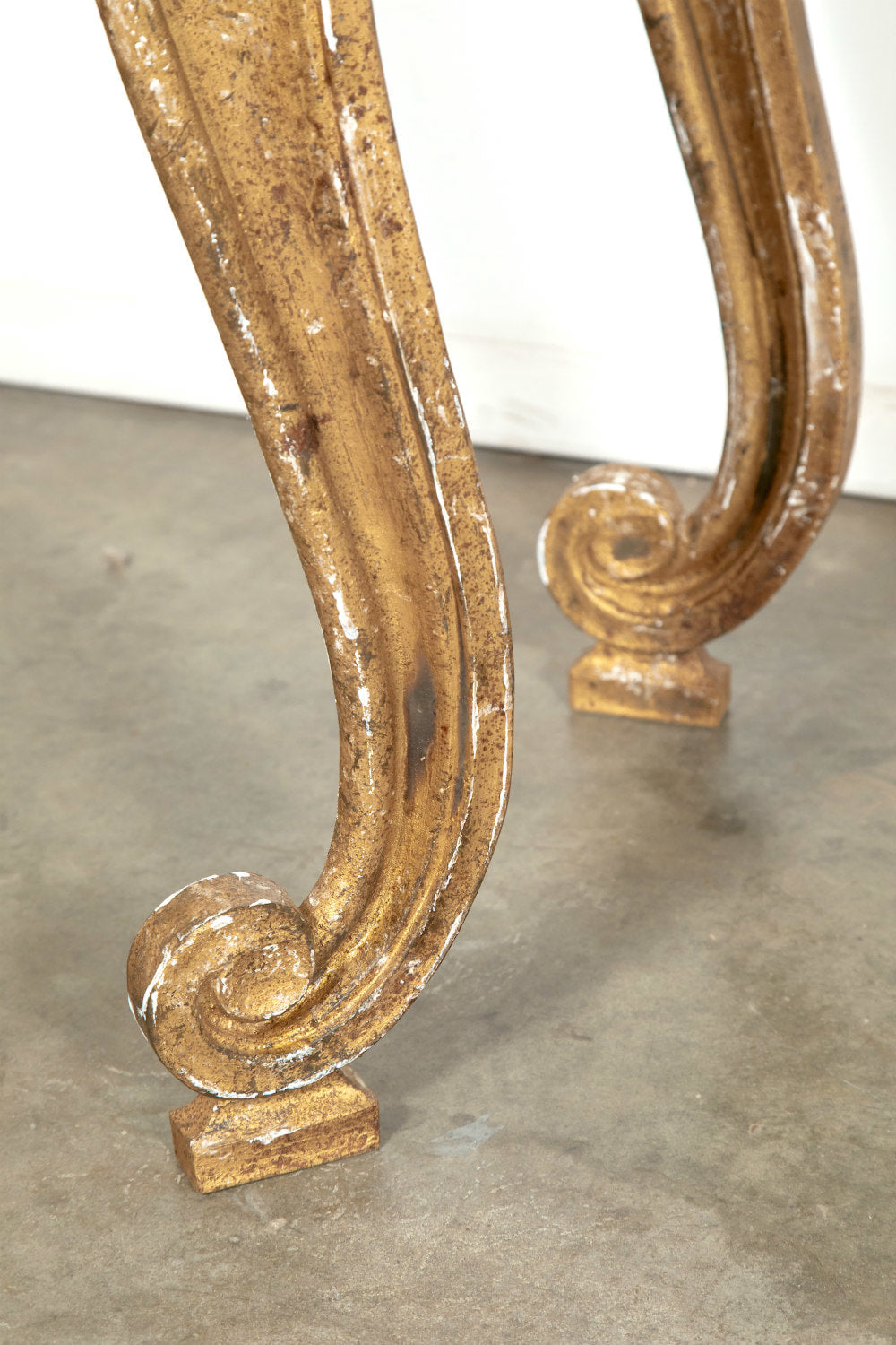 French Baroque Style Painted and Parcel Gilt Fragment Console Table