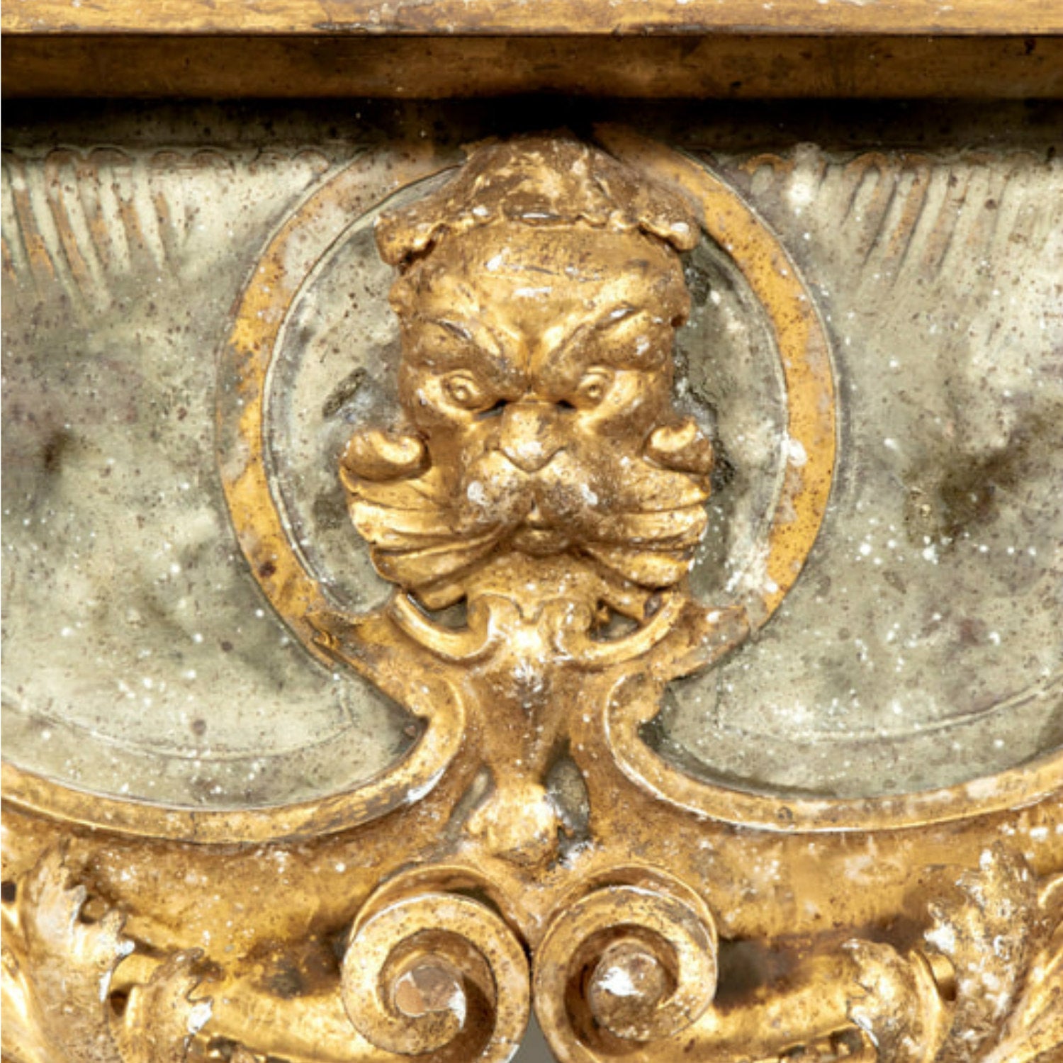 French Baroque Style Painted and Parcel Gilt Fragment Console Table