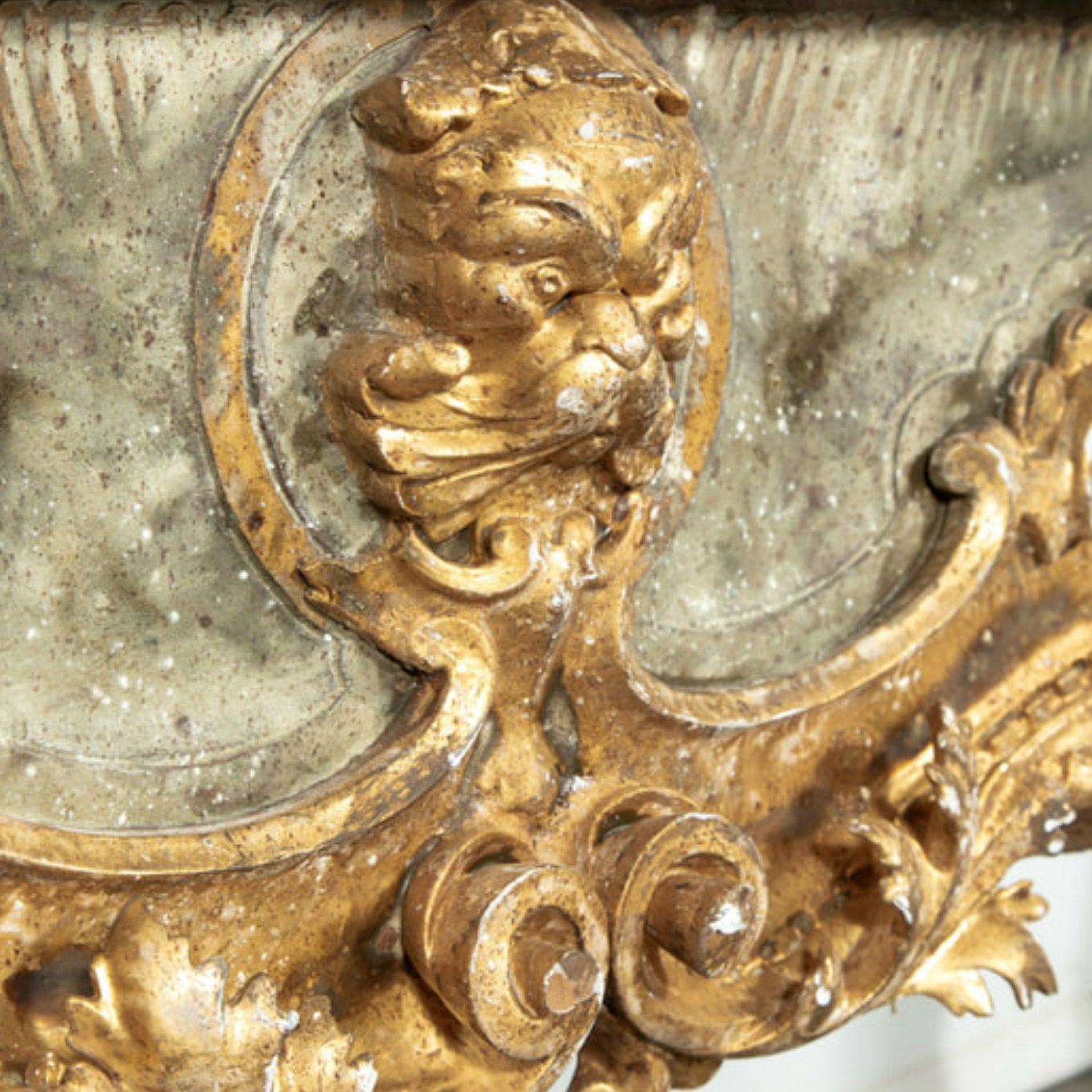 French Baroque Style Painted and Parcel Gilt Fragment Console Table