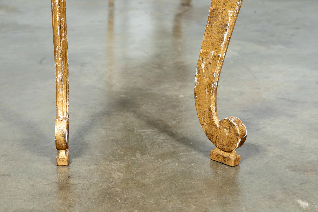 French Baroque Style Painted and Parcel Gilt Fragment Console Table