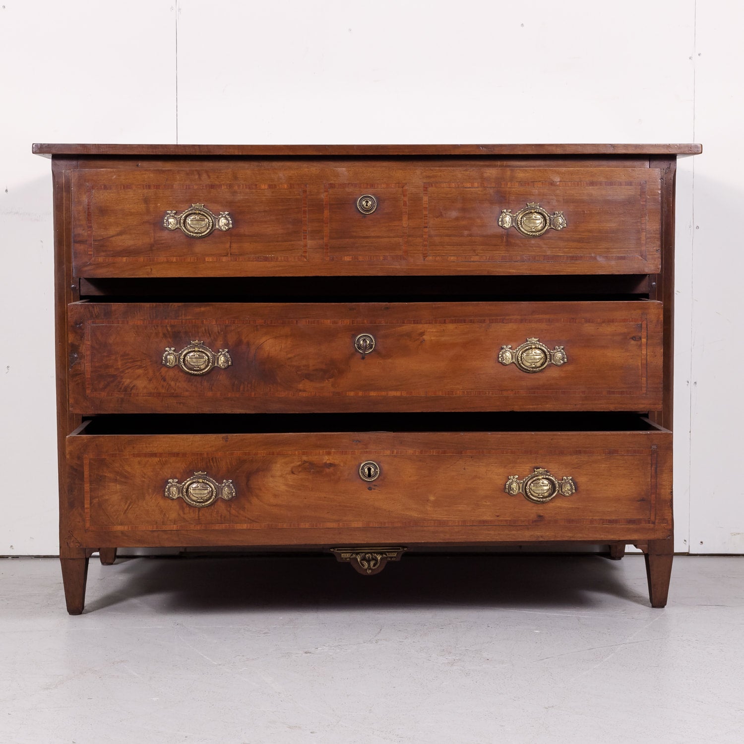 18th Century Period Louis XVI Walnut and Parquetry Commode