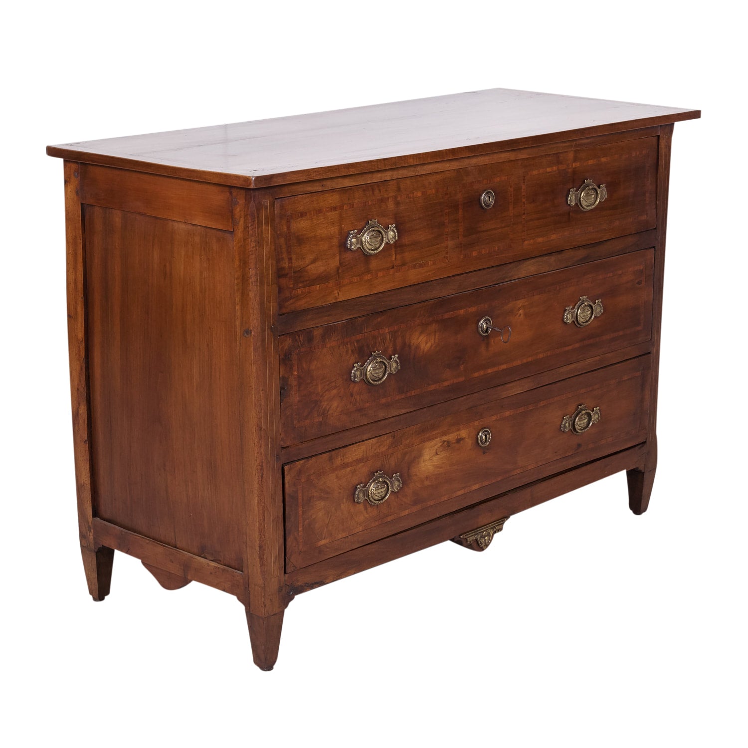 18th Century Period Louis XVI Walnut and Parquetry Commode
