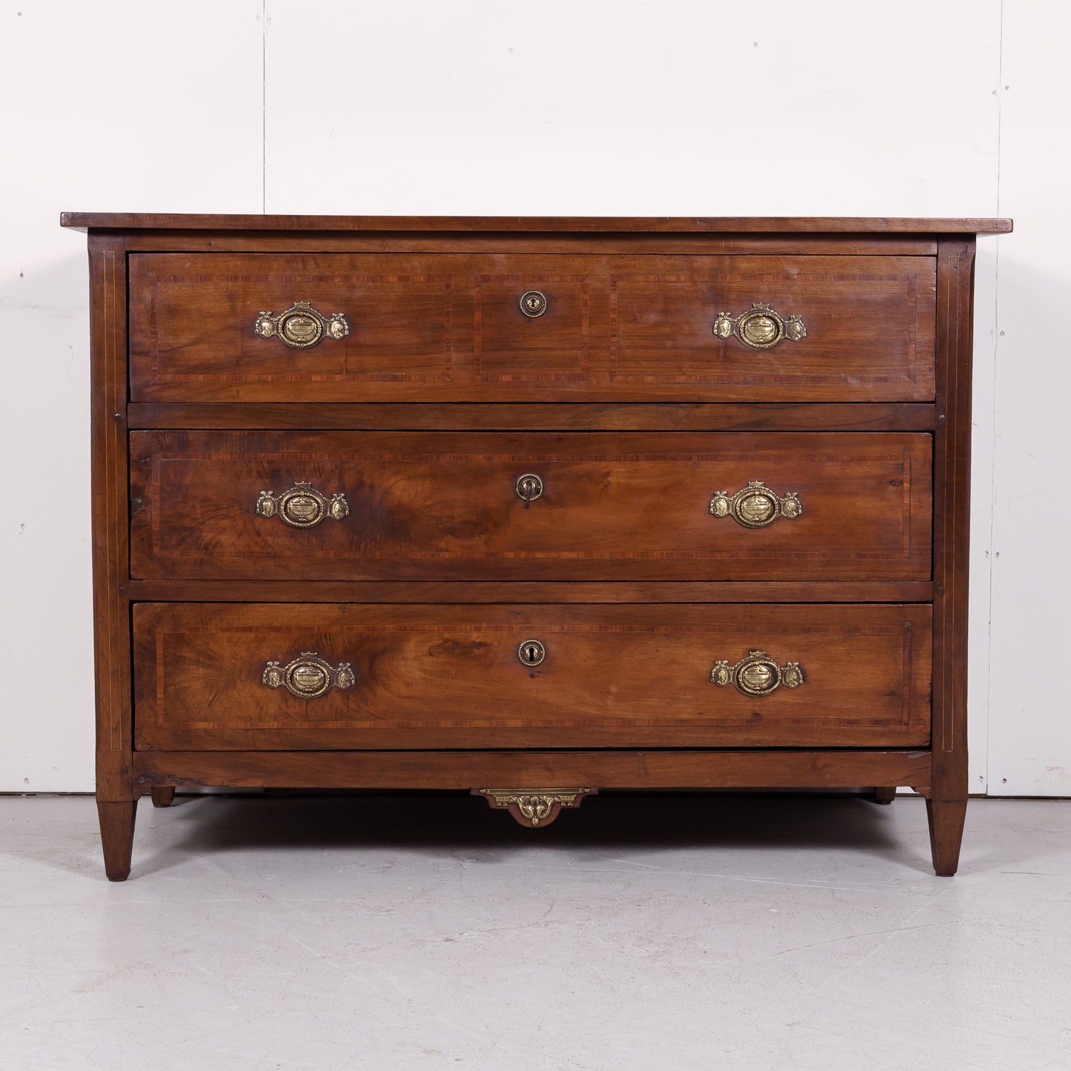 18th Century Period Louis XVI Walnut and Parquetry Commode