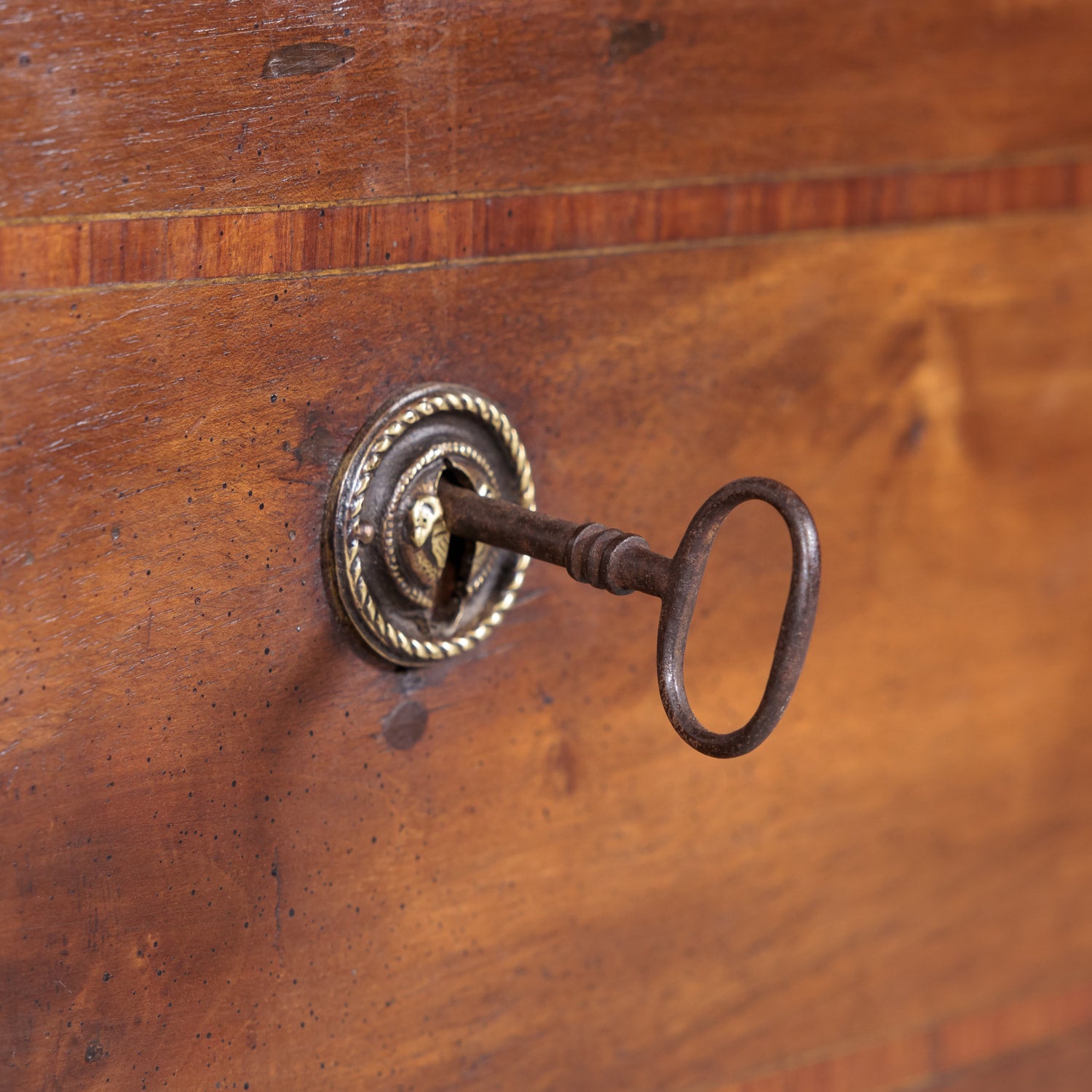 18th Century Period Louis XVI Walnut and Parquetry Commode