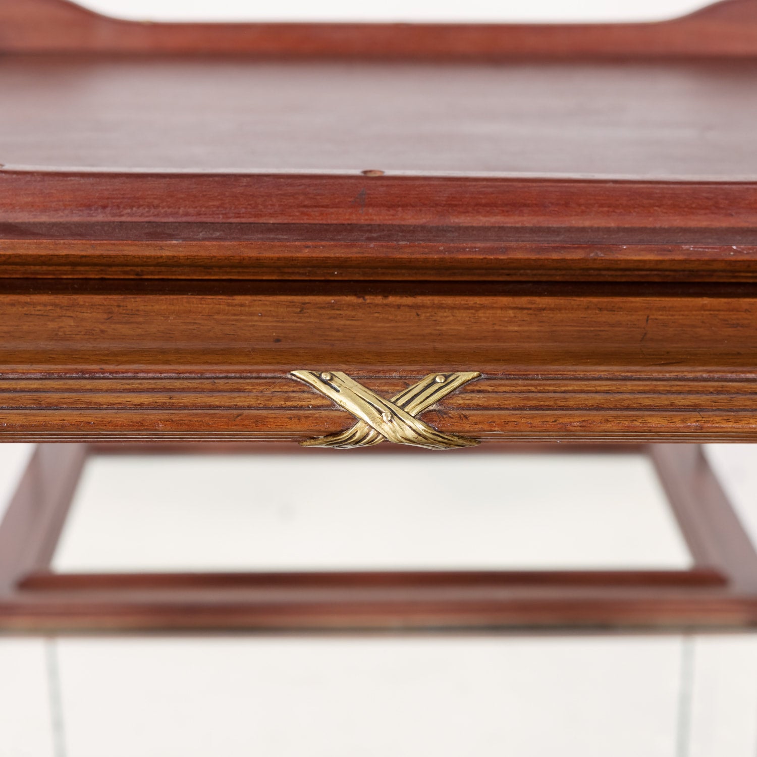 Fine 19th Century French Louis XVI Style Mahogany and Fruitwood Tea Table with Removable Tray