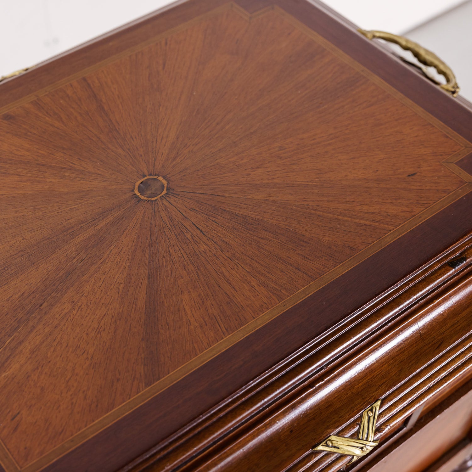 Fine 19th Century French Louis XVI Style Mahogany and Fruitwood Tea Table with Removable Tray