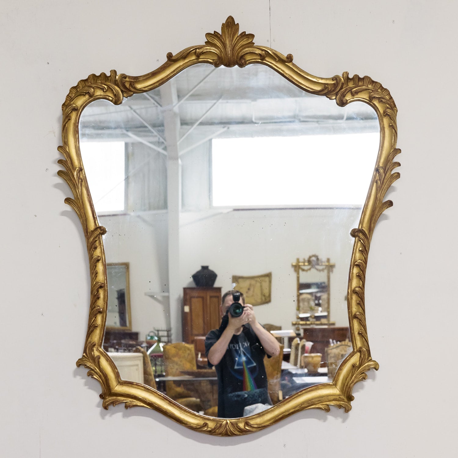 19th Century French Rococo Louis XV Style Giltwood Mirror