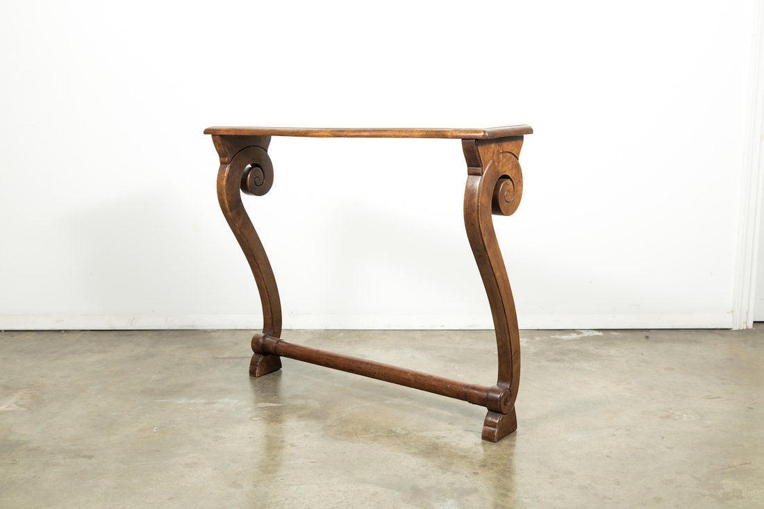 French Empire Period Solid Walnut Console