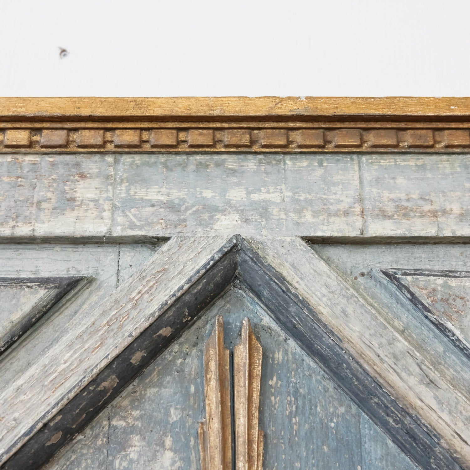 Framed Gold and Silver Leaf Italian Sunburst Mirror with 19th Century Giltwood Fragments
