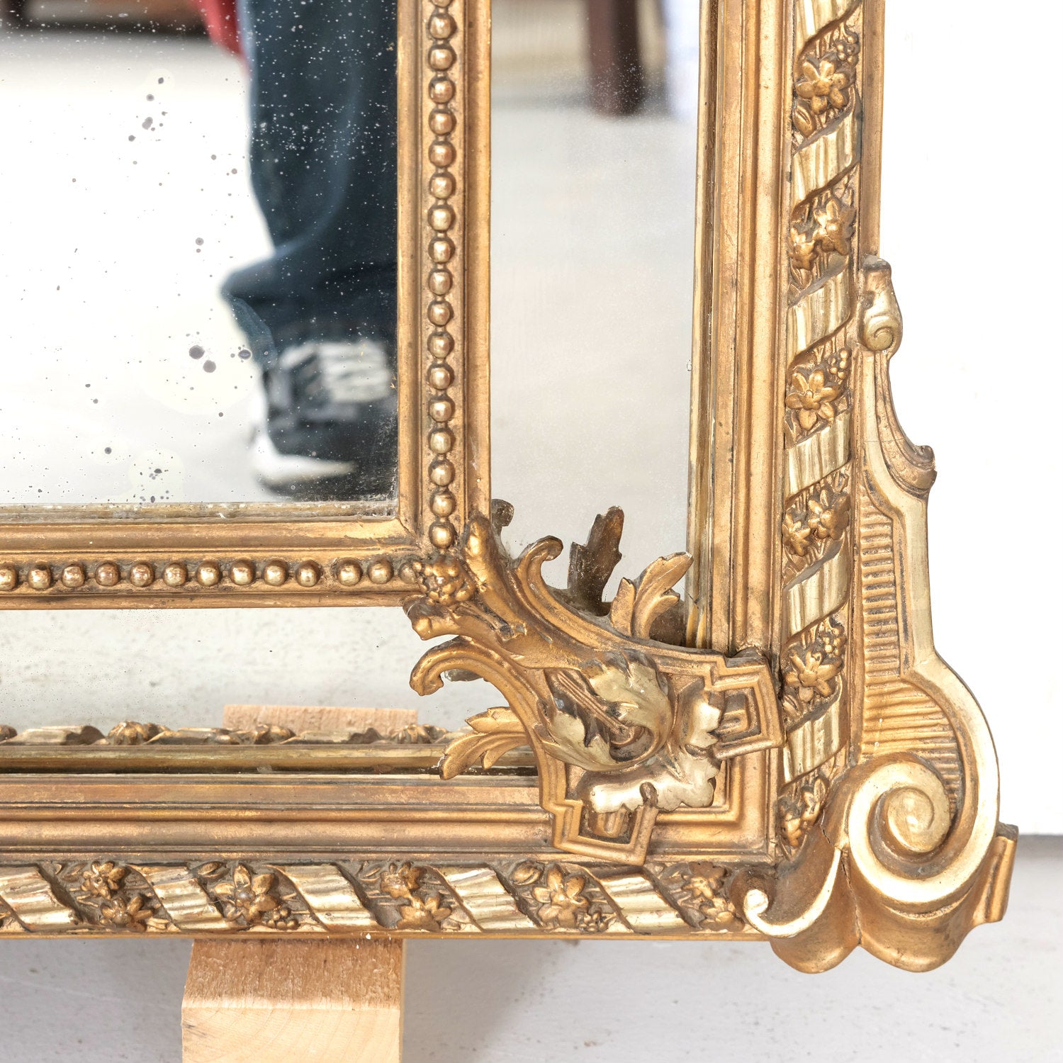 19th Century French Louis XVI Style Giltwood Pareclose Mirror