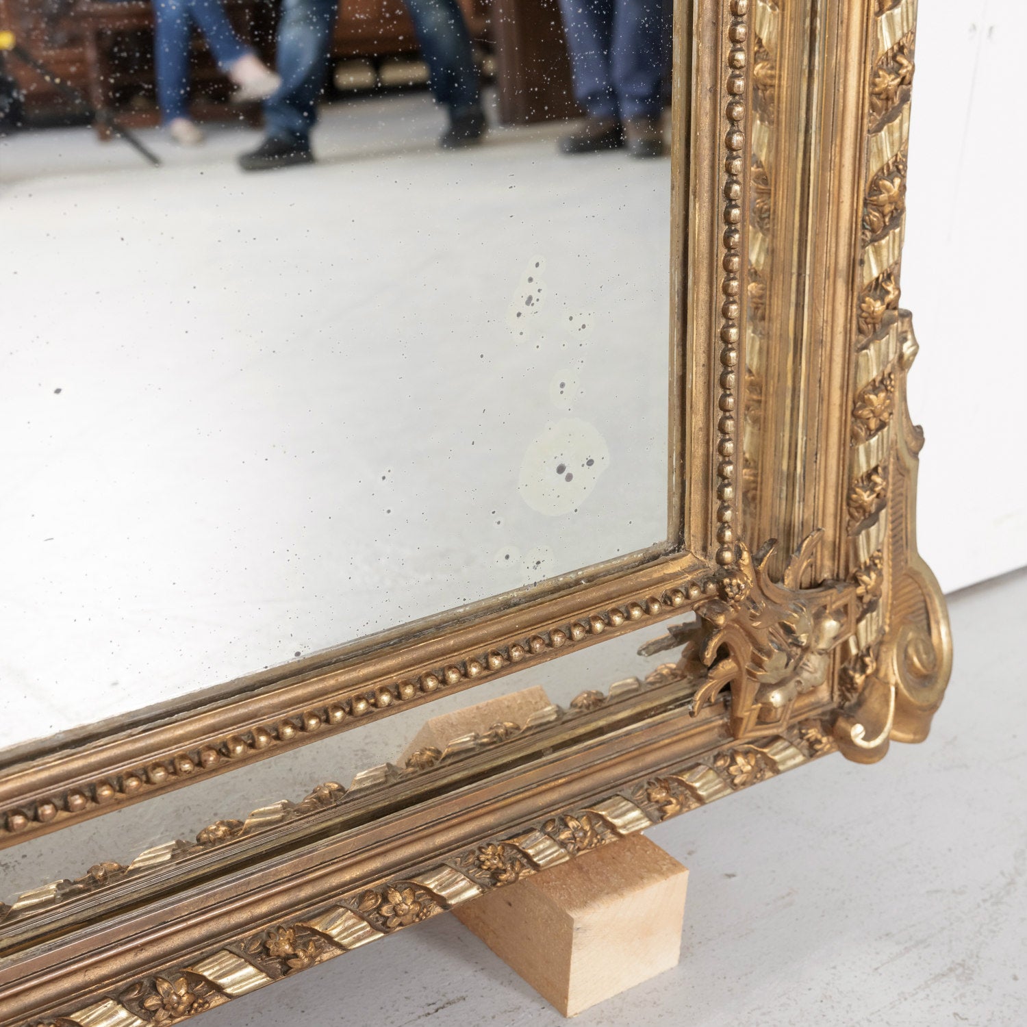 19th Century French Louis XVI Style Giltwood Pareclose Mirror