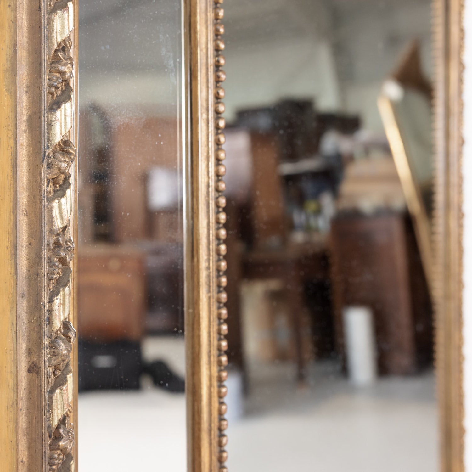 19th Century French Louis XVI Style Giltwood Pareclose Mirror