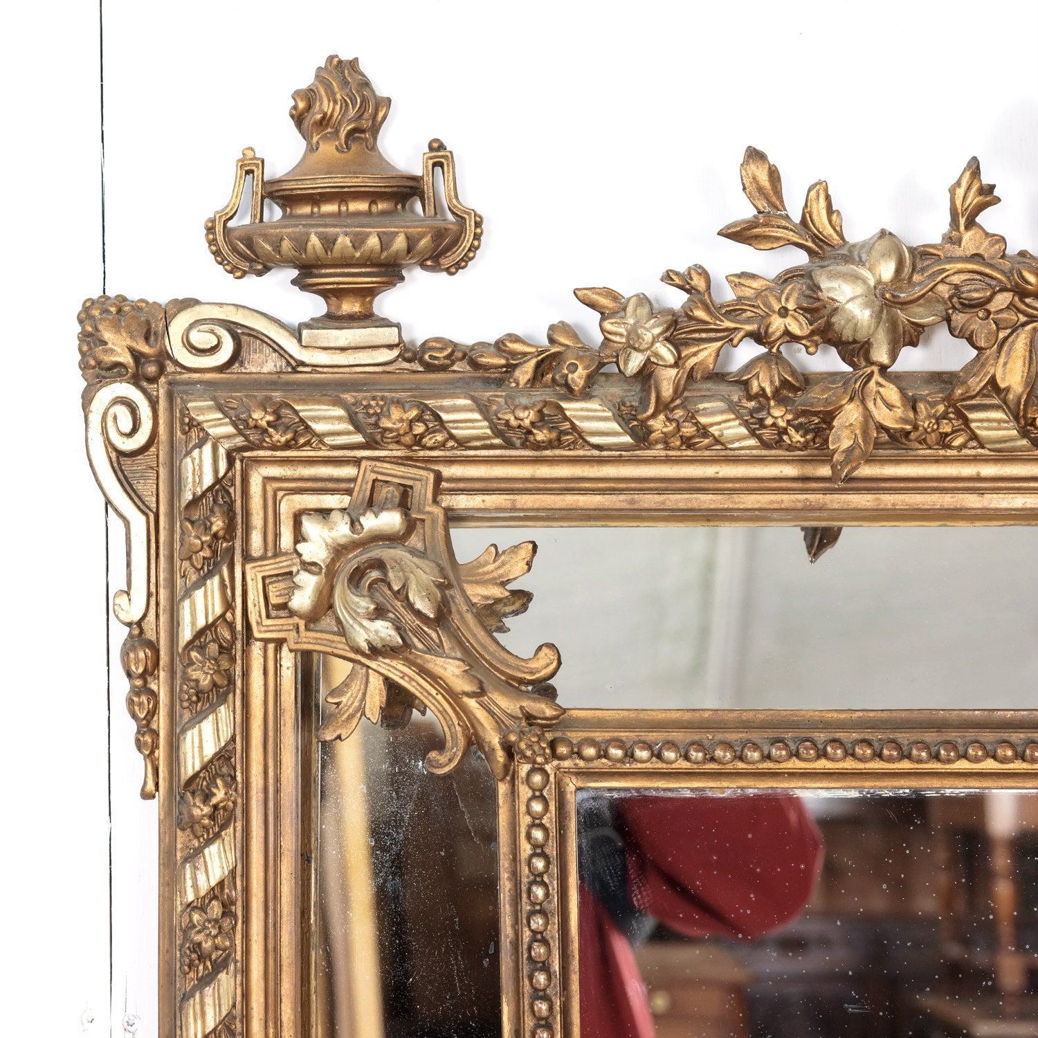 19th Century French Louis XVI Style Giltwood Pareclose Mirror
